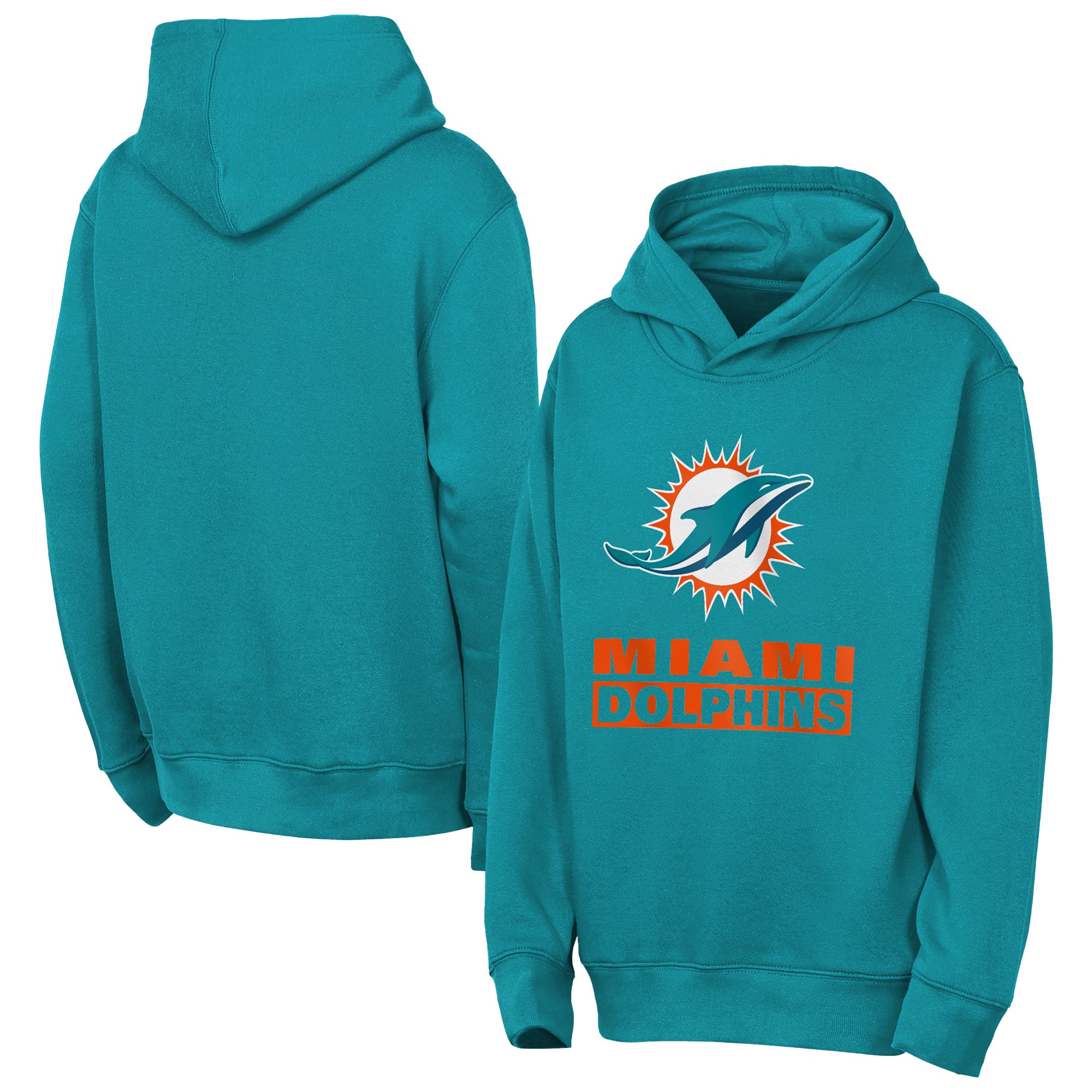 Youth Outerstuff Aqua Miami Dolphins Back to Basics Hoodie