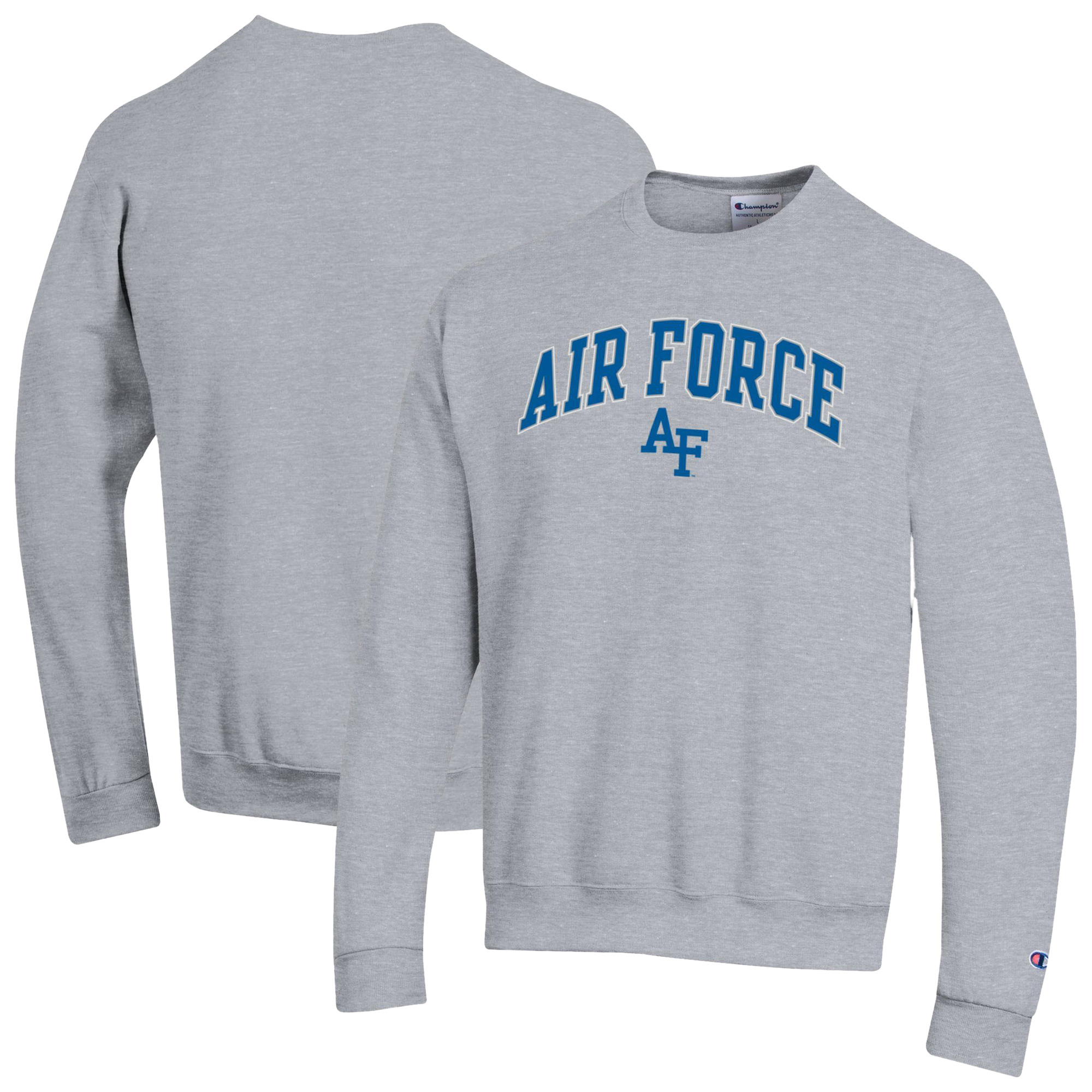 Men’s Champion Heather Gray Air Force Falcons Arch Over Logo Pullover Sweatshirt Men’s Champion Heather Gray Air Force Falcons Arch Over Logo Pullover Sweatshirt