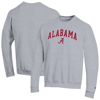 Men's Champion  Heather Gray Alabama Crimson Tide Arch Over Logo Pullover Sweatshirt