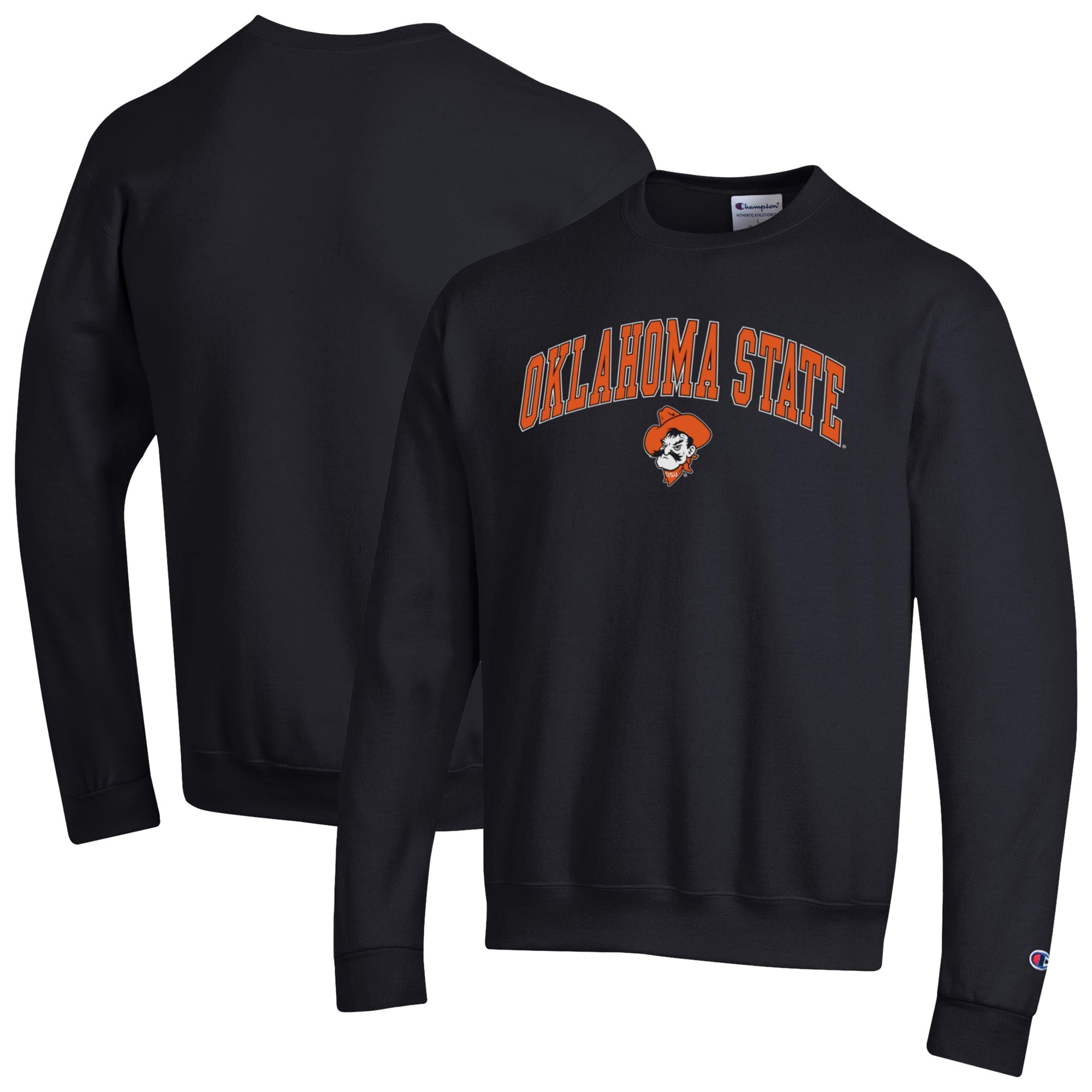 Men's Champion  Black Oklahoma State Cowboys Arch Over Logo Pullover Sweatshirt