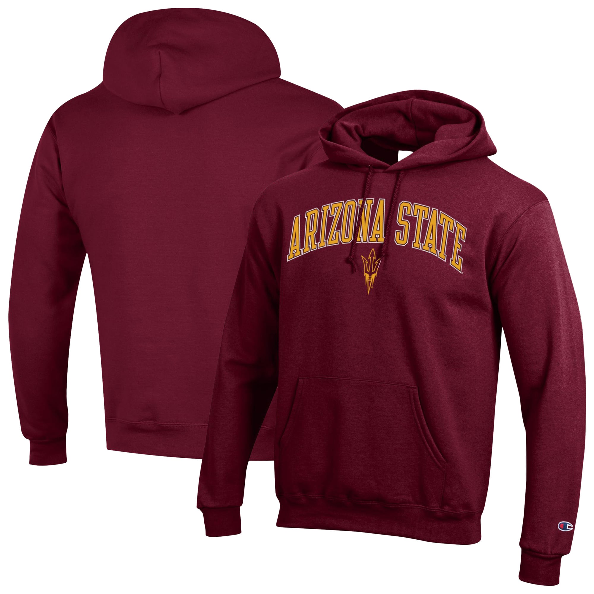 Men's Champion  Maroon Arizona State Sun Devils Arched Logo Fleece Pullover Hoodie