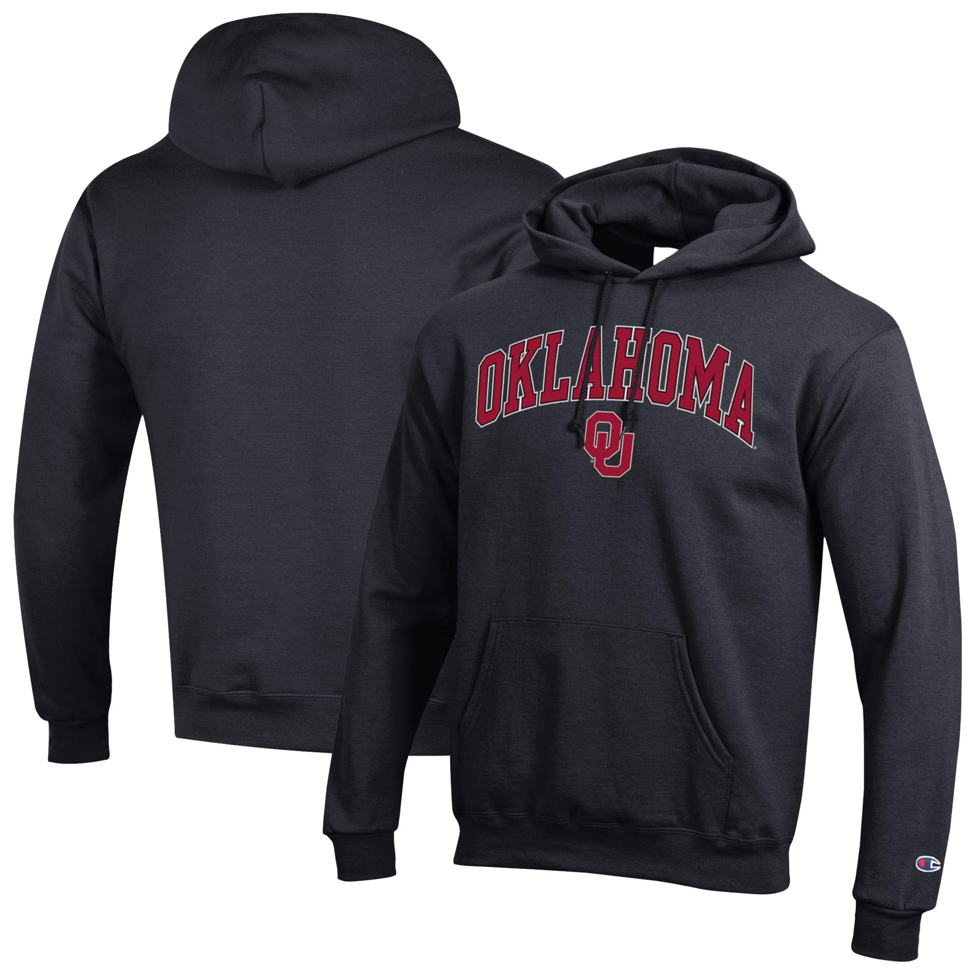 Men's Champion  Black Oklahoma Sooners Arch Over Logo Pullover Hoodie