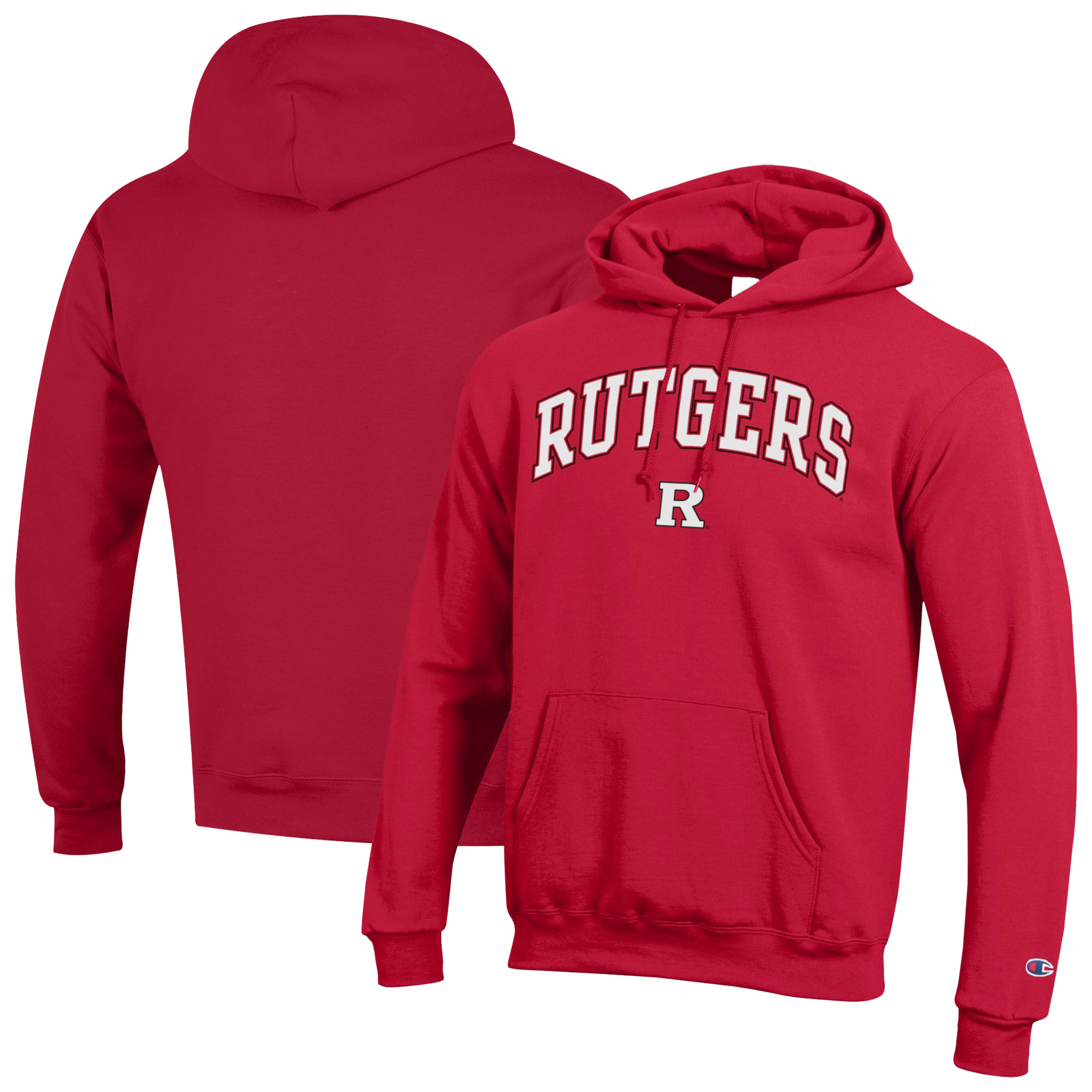 Men’s Champion Scarlet Rutgers Scarlet Knights Arched Logo Fleece Pullover Hoodie Men’s Champion Scarlet Rutgers Scarlet Knights Arched Logo Fleece Pullover Hoodie