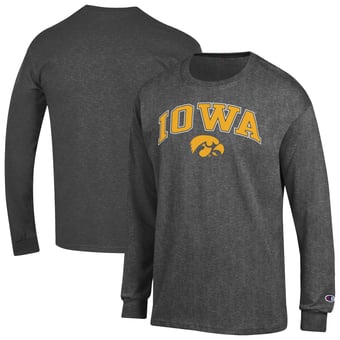 Men's Champion  Charcoal Iowa Hawkeyes Arched Logo T-Shirt