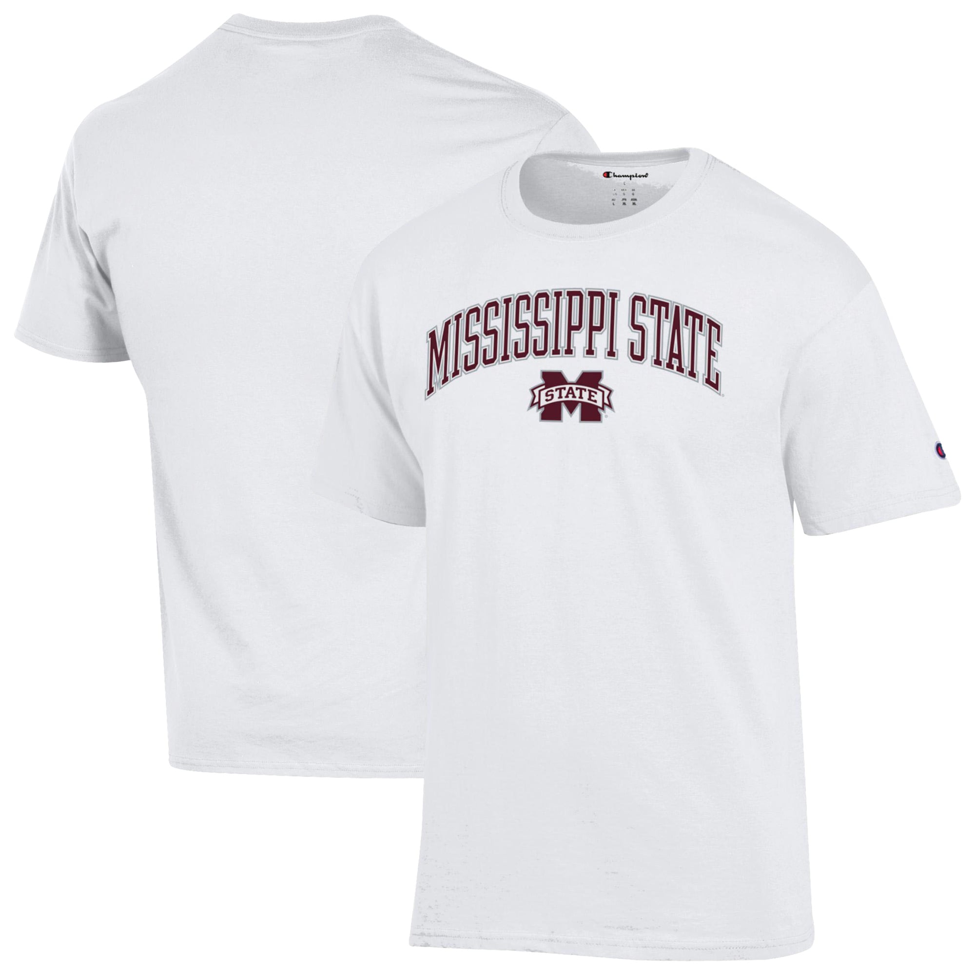 Men's Champion  White Mississippi State Bulldogs Arch Over Logo T-Shirt