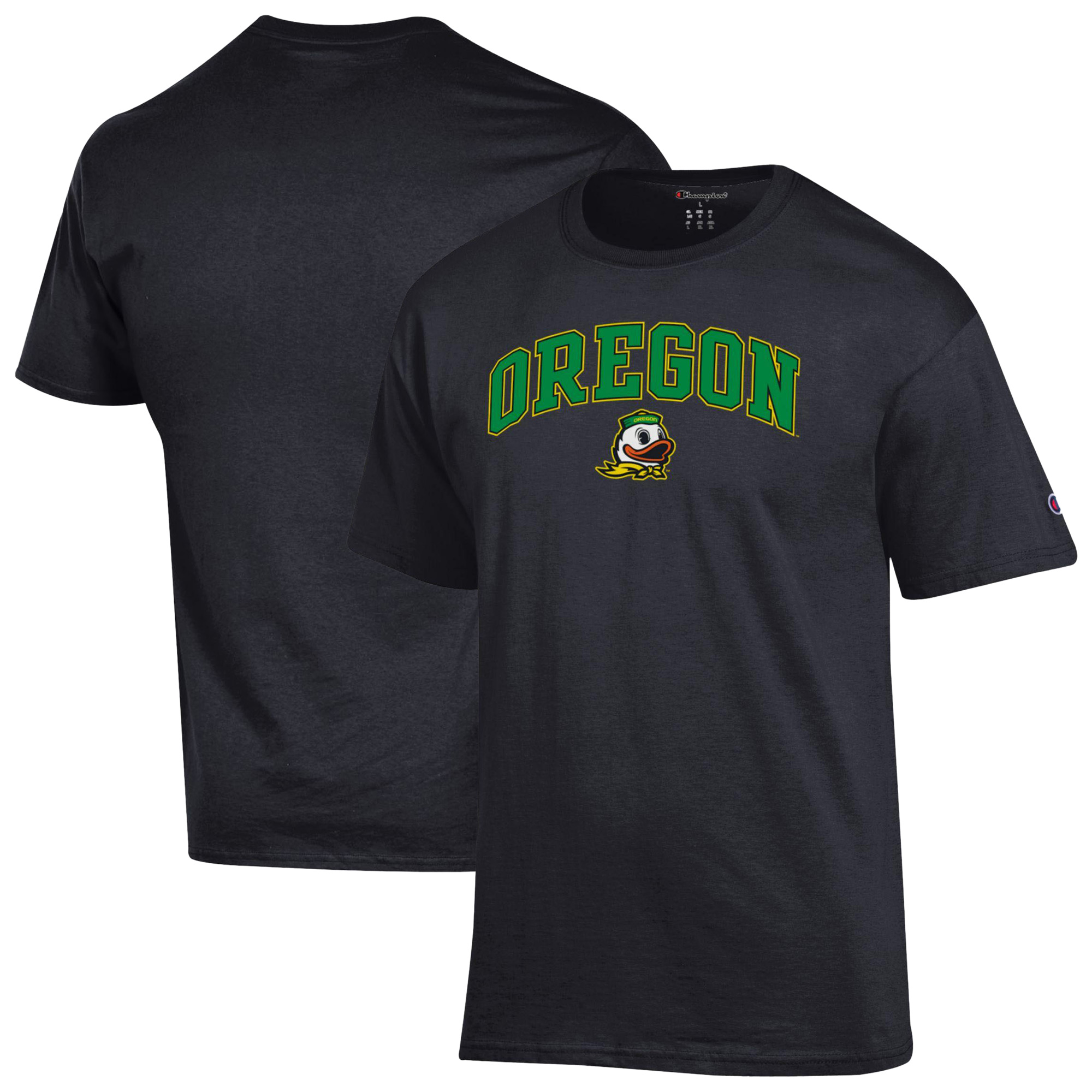 Men's Champion Black Oregon Ducks Arched Logo T-Shirt