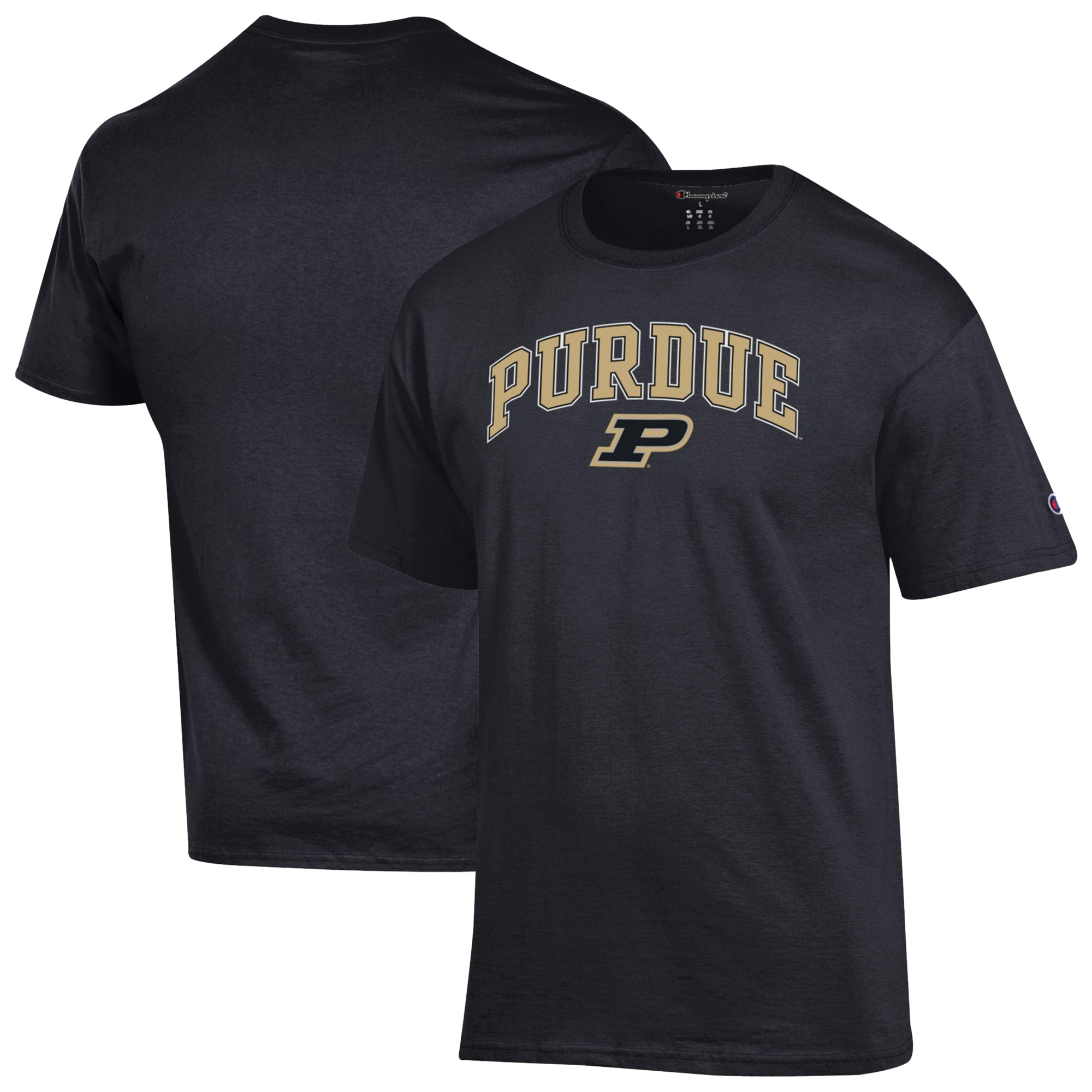 Men's Champion Black Purdue Boilermakers Arched Logo T-Shirt
