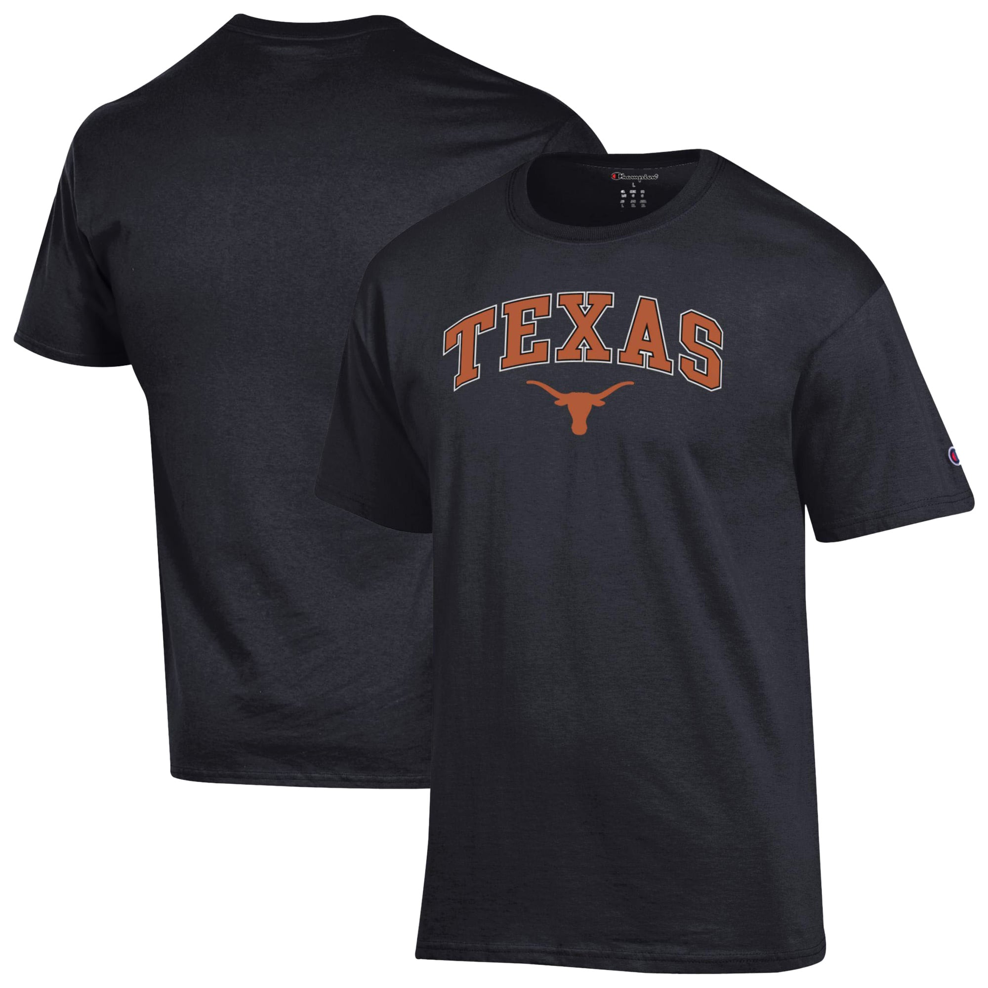Men's Champion Black Texas Longhorns Arch Over Logo T-Shirt