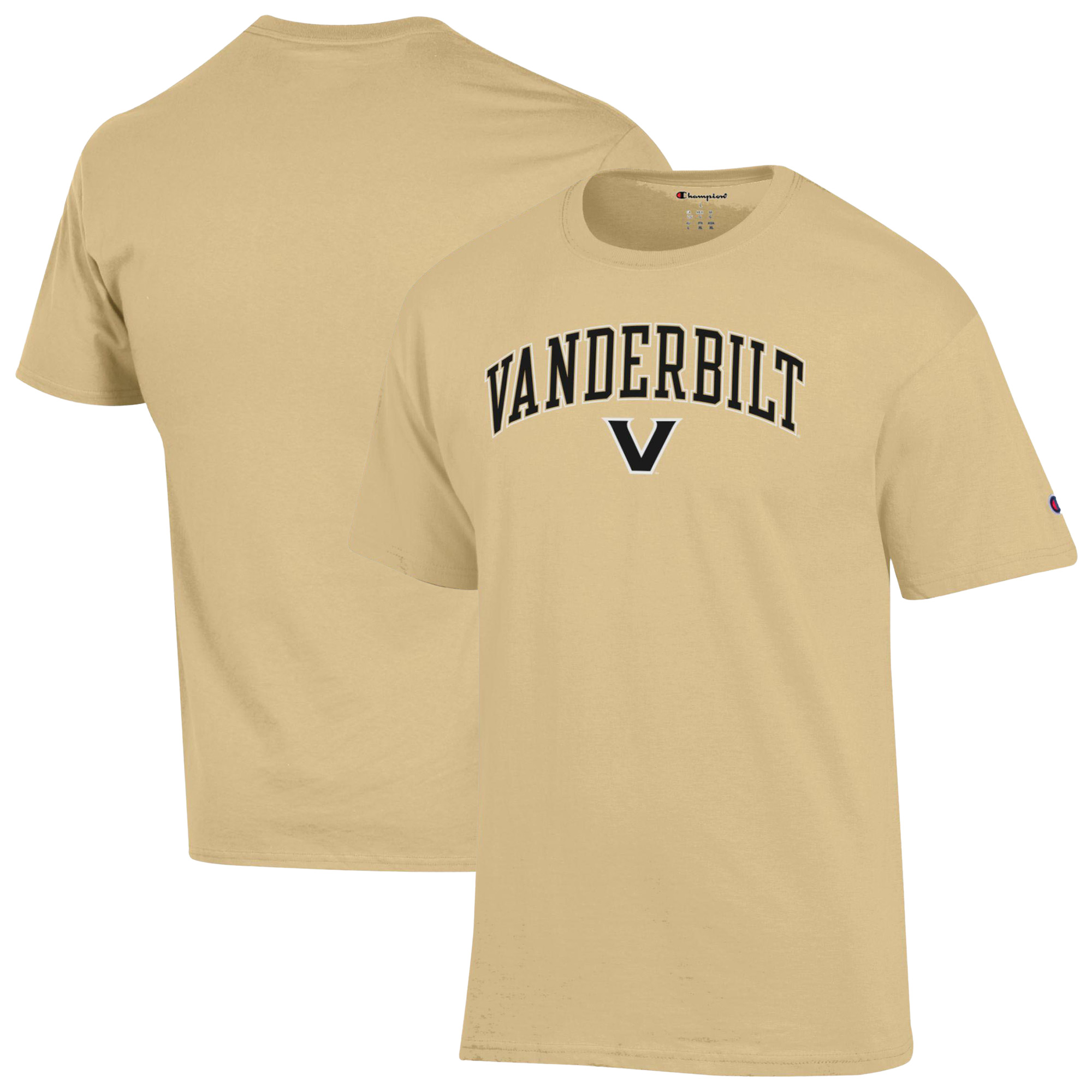 Men's Champion Vegas Gold Vanderbilt Commodores Arched Logo T-Shirt