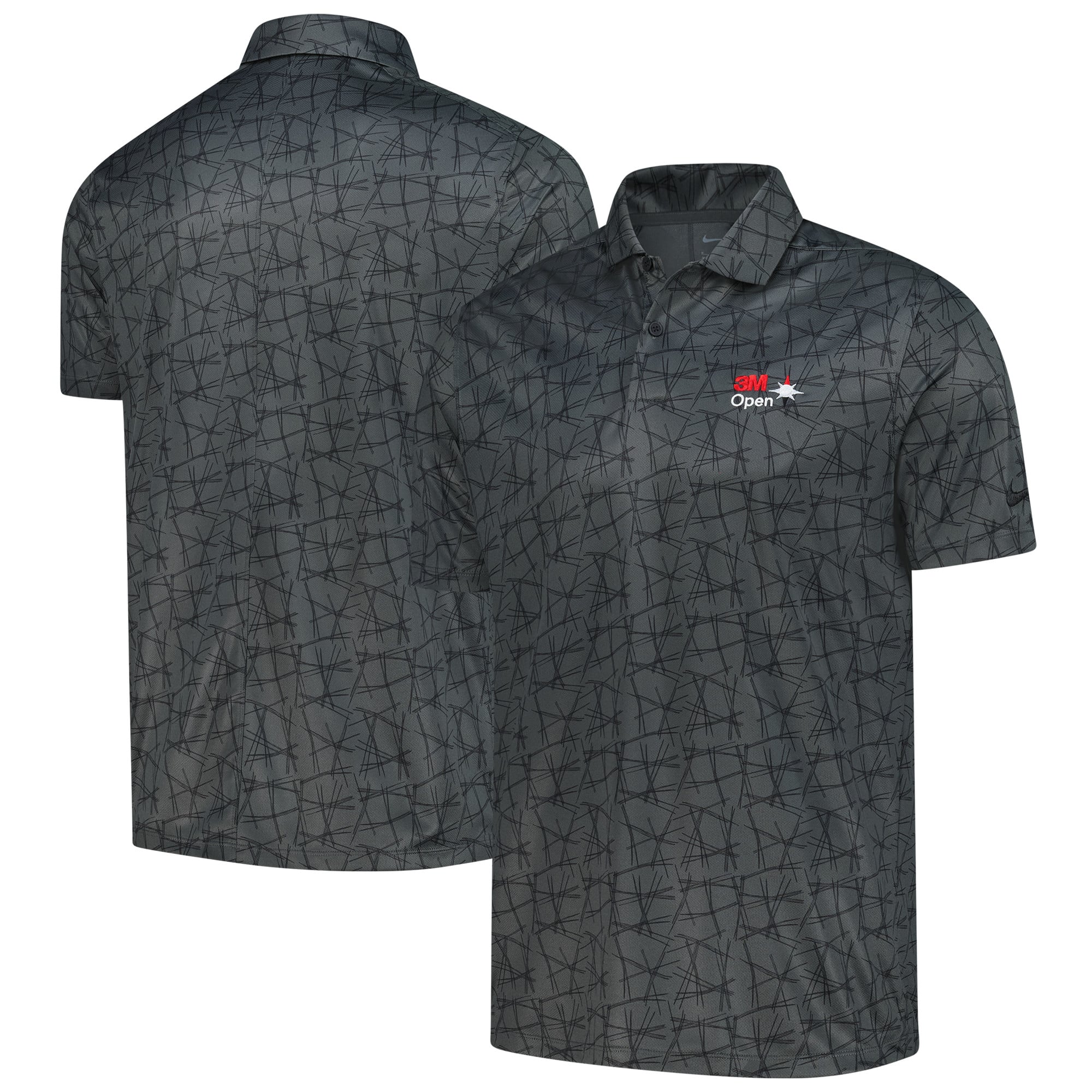 Men's Nike  Black 3M Open Longleaf Performance Polo