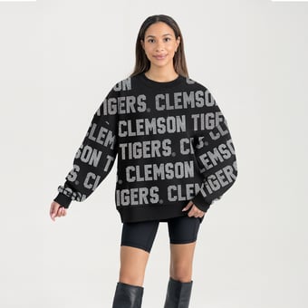 Women's Gameday Couture  Black Clemson Tigers Hype Era Sweatshirt