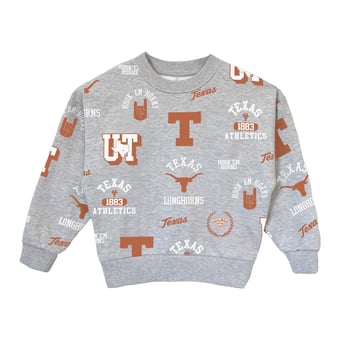 Girls Youth Gameday Couture  Heather Gray Texas Longhorns Always On Repeat Pullover Sweatshirt