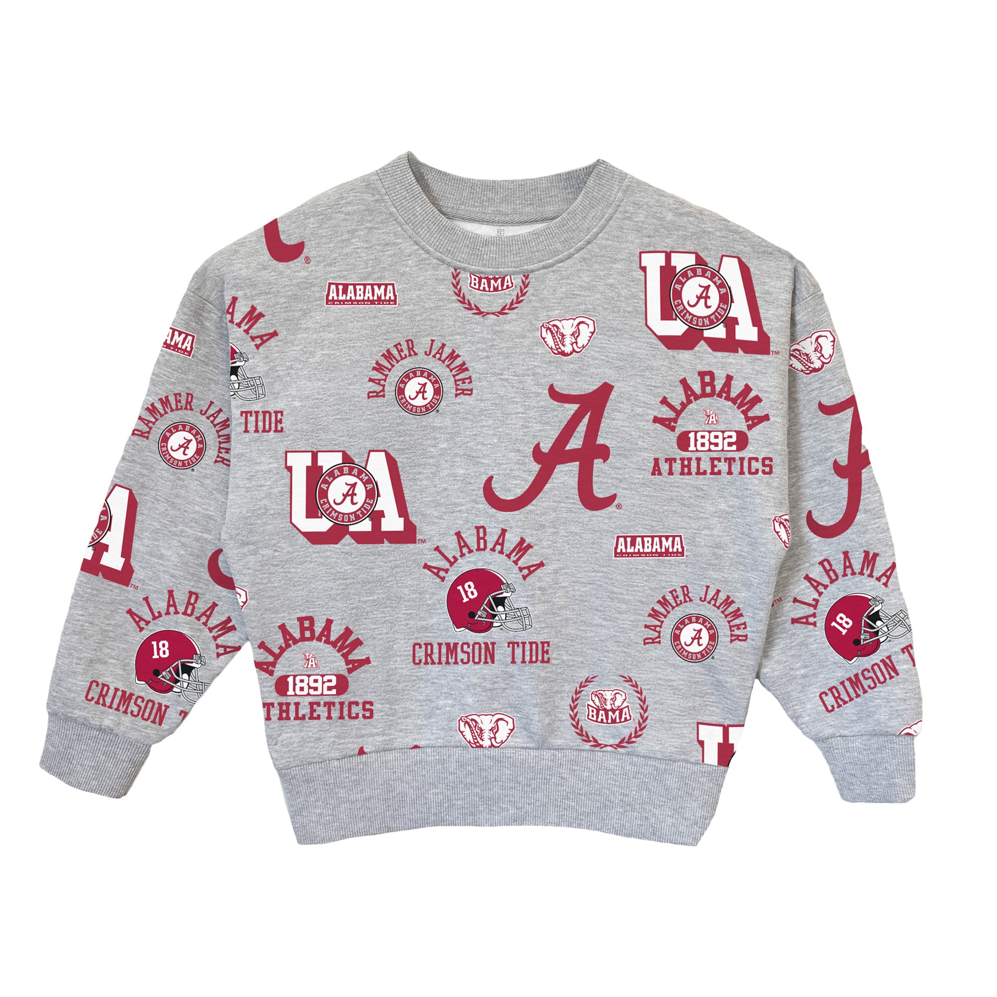 Girls Youth Gameday Couture  Heather Gray Alabama Crimson Tide Always On Repeat Pullover Sweatshirt
