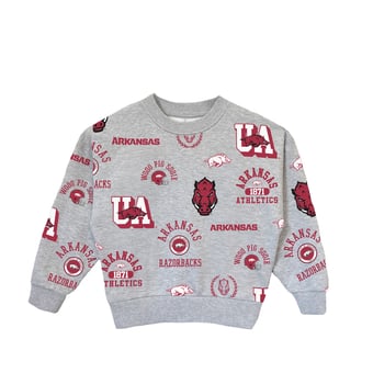 Girls Youth Gameday Couture  Heather Gray Arkansas Razorbacks Always On Repeat Pullover Sweatshirt