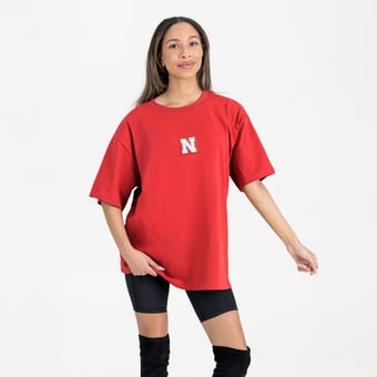 Women's Gameday Couture Scarlet Nebraska Huskers Oversized Back at Ya T-Shirt