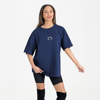 Women's Gameday Couture Navy Penn State Nittany Lions Oversized Back at Ya T-Shirt