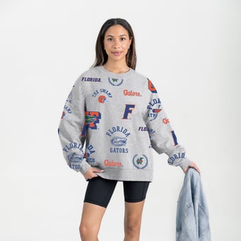 Women's Gameday Couture Gray Florida Gators Always on Repeat Fleece Sweatshirt