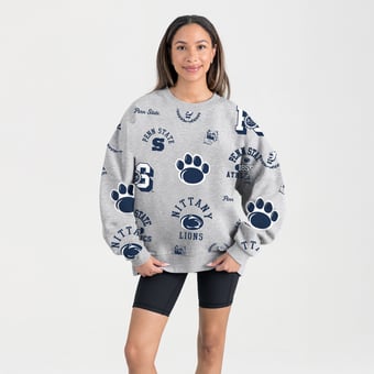 Women's Gameday Couture Gray Penn State Nittany Lions Always on Repeat Fleece Sweatshirt