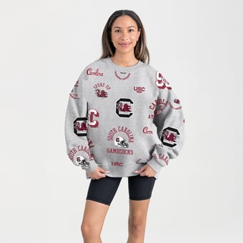 Women's Gameday Couture Gray South Carolina Gamecocks Always on Repeat Fleece Sweatshirt