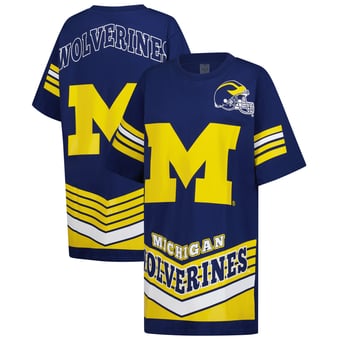 Women's Gameday Couture Navy Michigan Wolverines Perfect Score Mini T-Shirt Dress