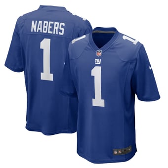 New York Giants Nike Home Game Jersey - Royal - Malik Nabers - Mens