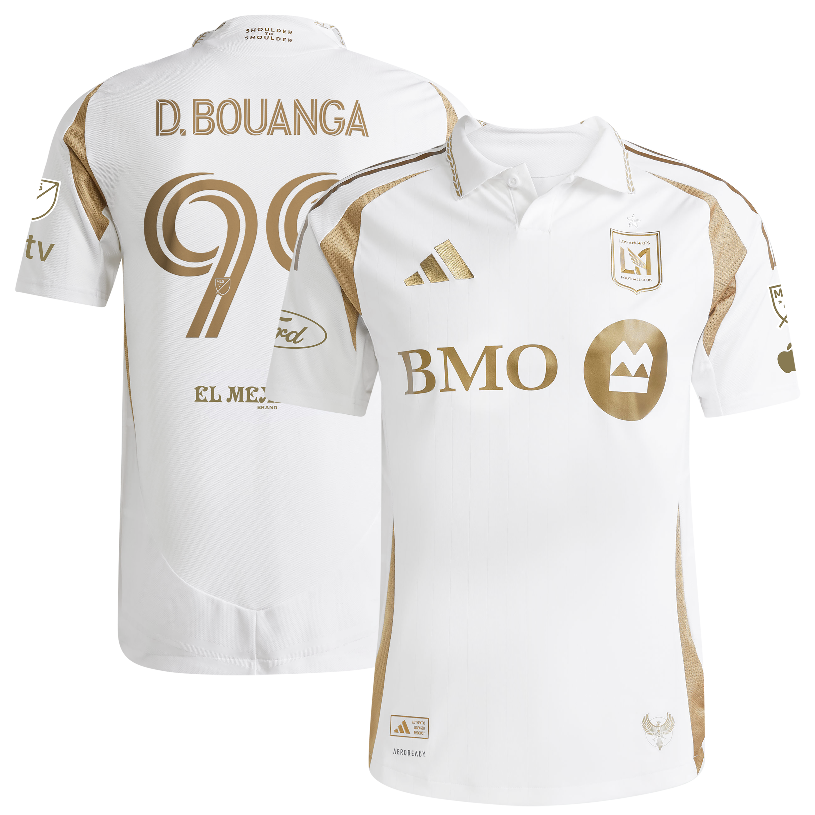 Men's adidas Denis Bouanga White LAFC 2025 Secondary Authentic Player Jersey