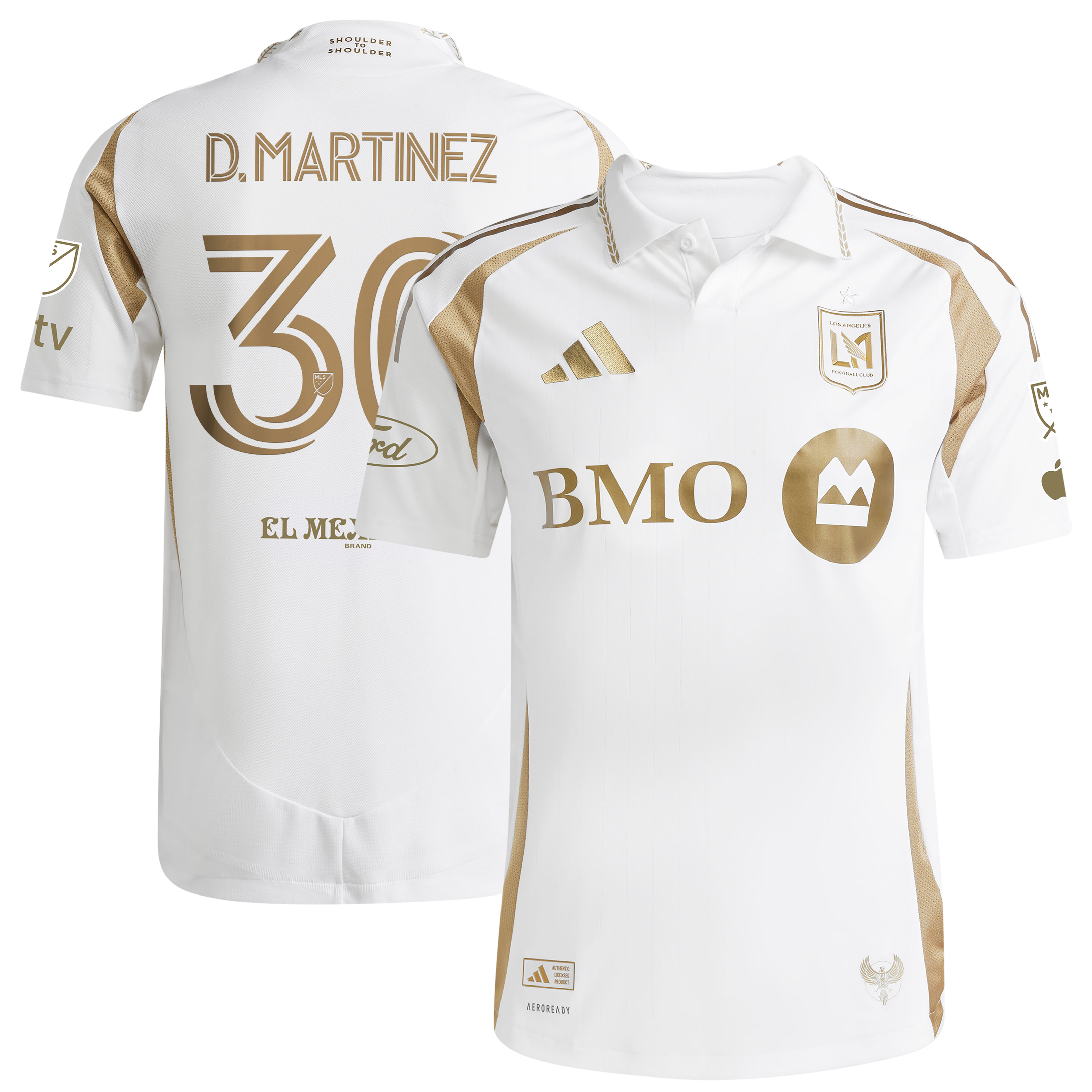 Men's adidas David Martinez White LAFC 2025 Secondary Authentic Player Jersey