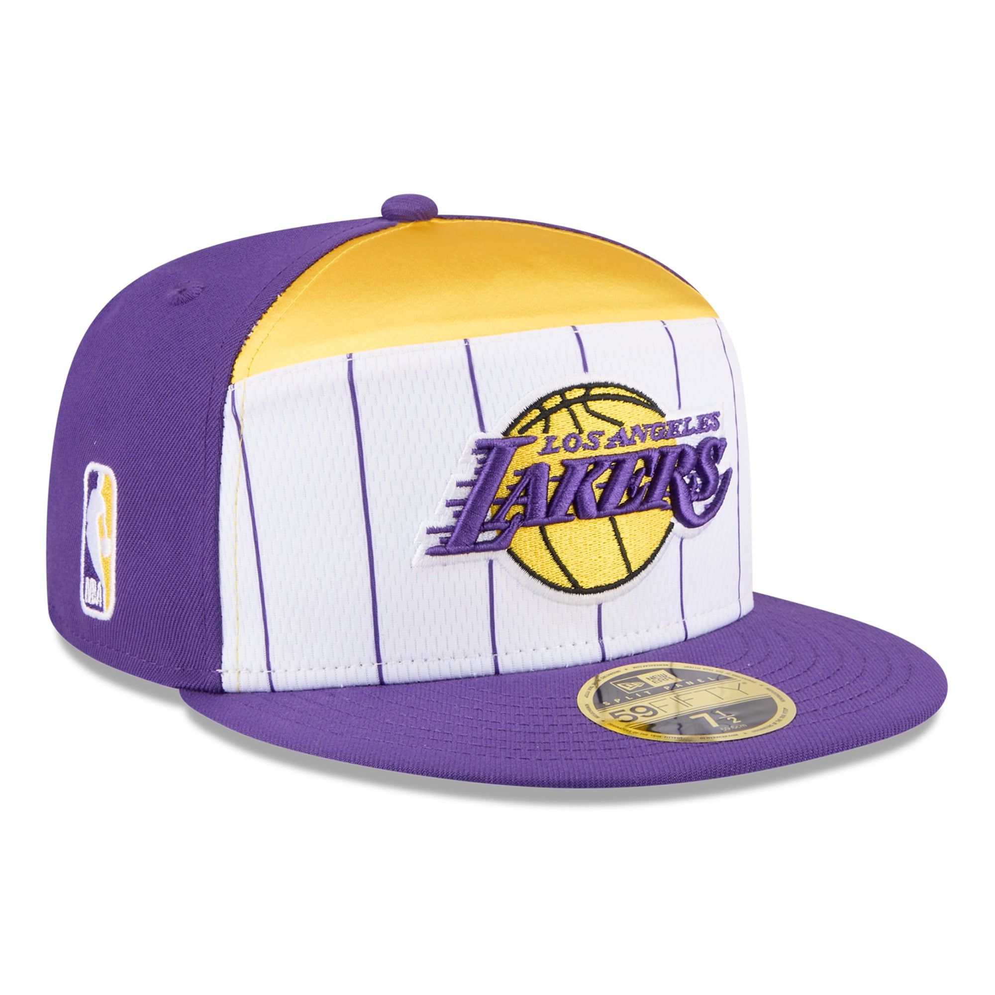 Men's New Era White/Purple Los Angeles Lakers 2025 NBA Tip Off Split Panel 59FIFTY Fitted Hat