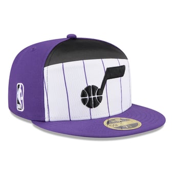 Men's New Era  White/Purple Utah Jazz 2025 NBA Tip Off Split Panel 59FIFTY Fitted Hat
