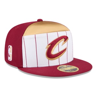 Men's New Era  White/Wine Cleveland Cavaliers 2025 NBA Tip Off Split Panel 59FIFTY Fitted Hat
