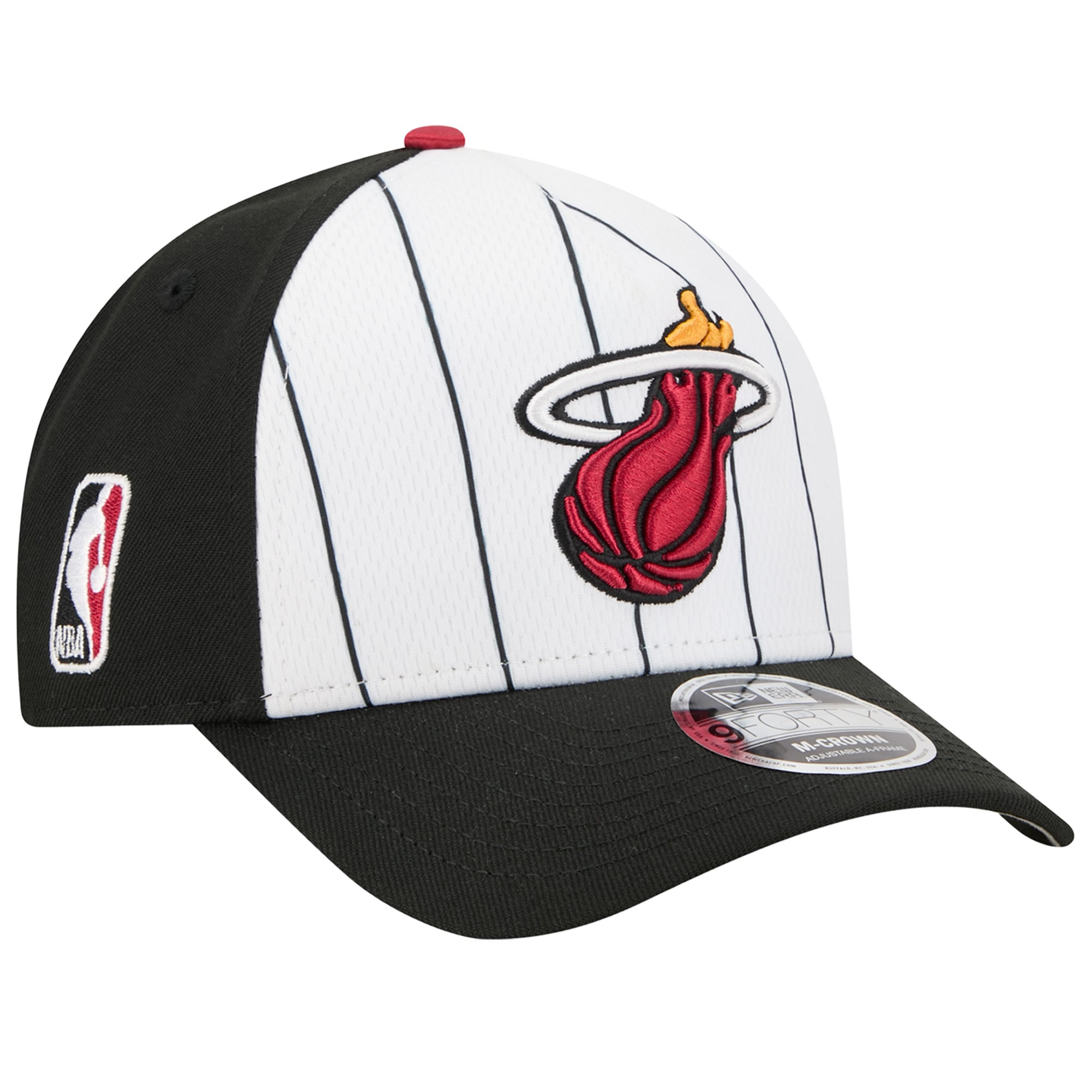 Men's New Era  White/Black Miami Heat 2025 NBA Tip Off M-Crown A-Frame 9FORTY Adjustable Hat