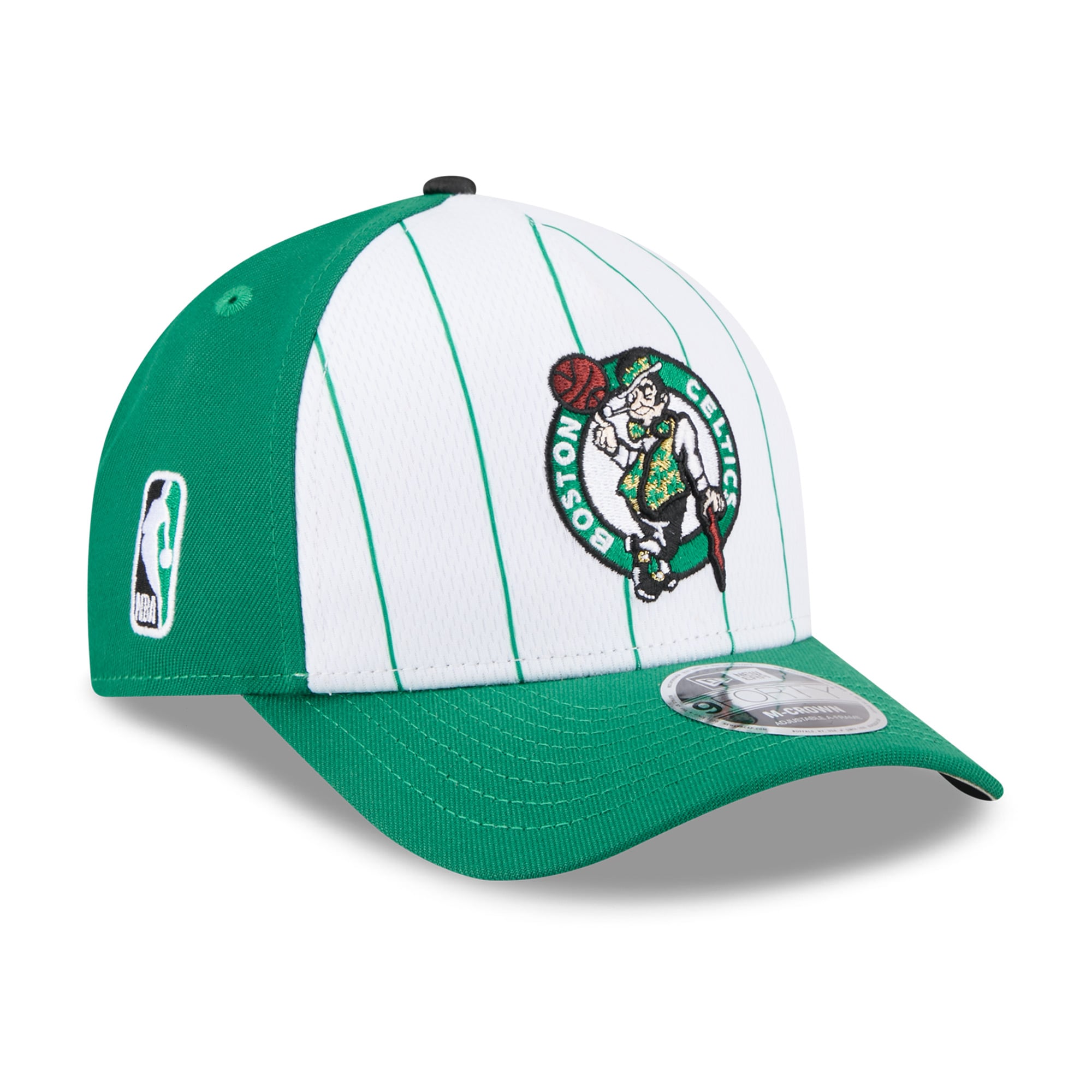 Men's New Era White/Kelly Green Boston Celtics 2025 NBA Tip Off M-Crown A-Frame 9FORTY Adjustable Hat