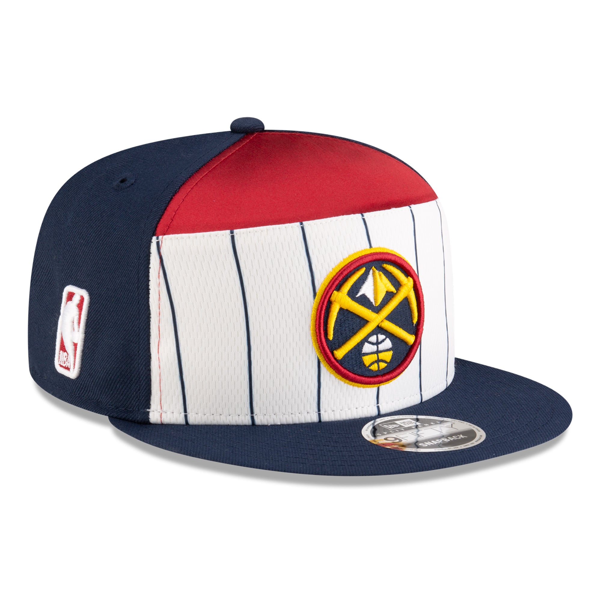 Men's New Era White/Navy Denver Nuggets 2025 NBA Tip Off Split Panel 9FIFTY Snapback Hat