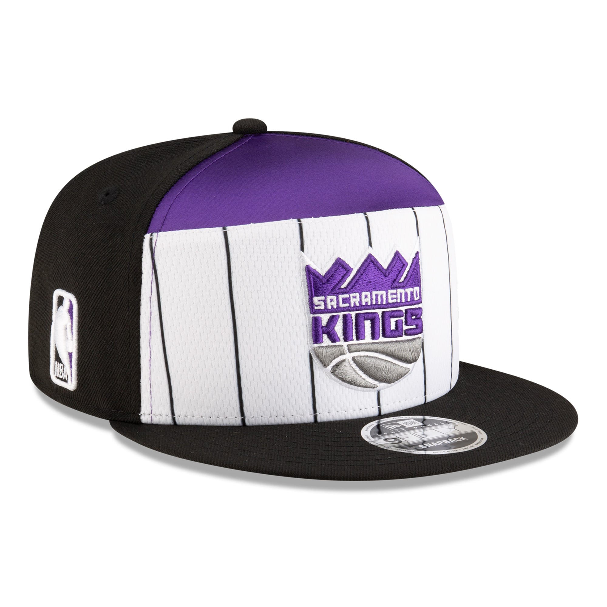 Men's New Era  White/Black Sacramento Kings 2025 NBA Tip Off Split Panel 9FIFTY Snapback Hat