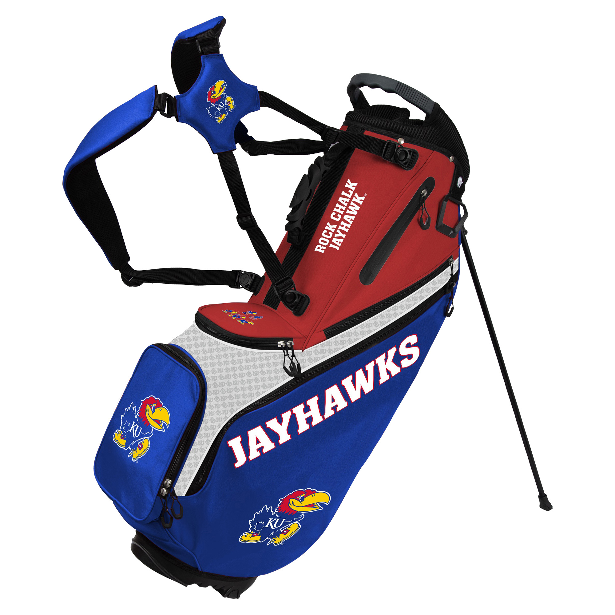 WinCraft Kansas Jayhawks Back Nine Stand Golf Bag WinCraft Kansas Jayhawks Back Nine Stand Golf Bag