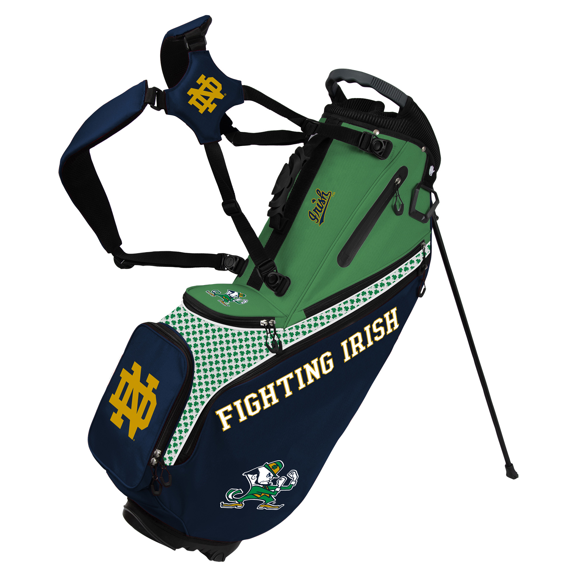 WinCraft Notre Dame Fighting Irish Back Nine Stand Golf Bag WinCraft Notre Dame Fighting Irish Back Nine Stand Golf Bag