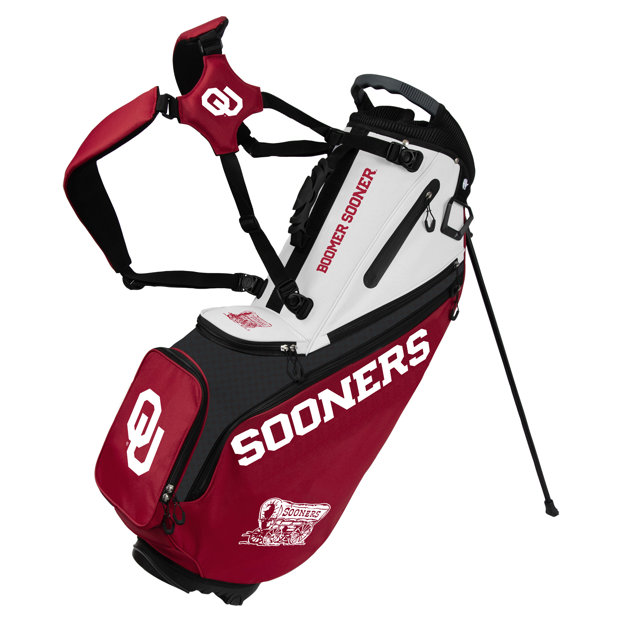 WinCraft Oklahoma Sooners Back Nine Stand Golf Bag WinCraft Oklahoma Sooners Back Nine Stand Golf Bag