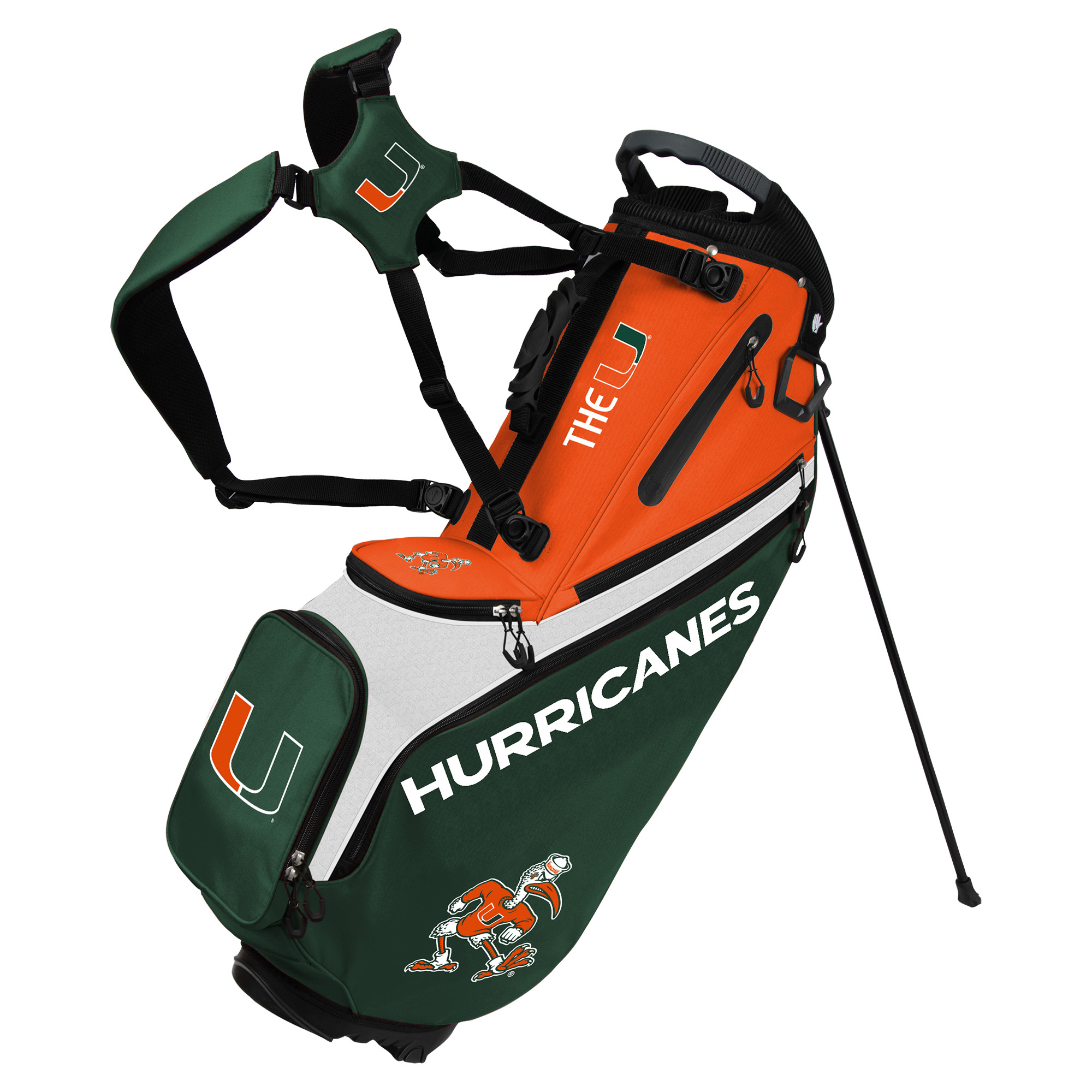 WinCraft Miami Hurricanes Back Nine Stand Golf Bag WinCraft Miami Hurricanes Back Nine Stand Golf Bag