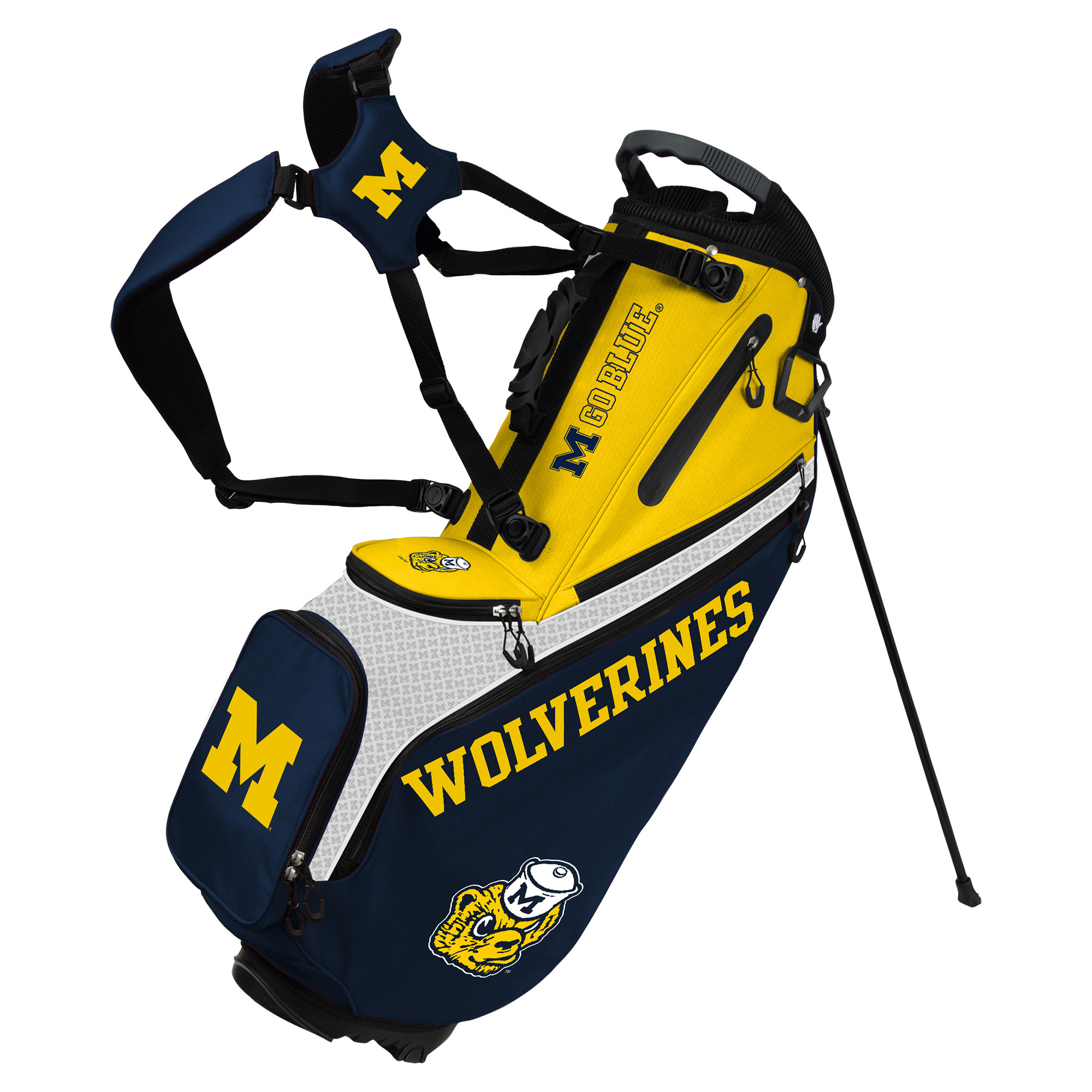 WinCraft Michigan Wolverines Back Nine Stand Golf Bag WinCraft Michigan Wolverines Back Nine Stand Golf Bag