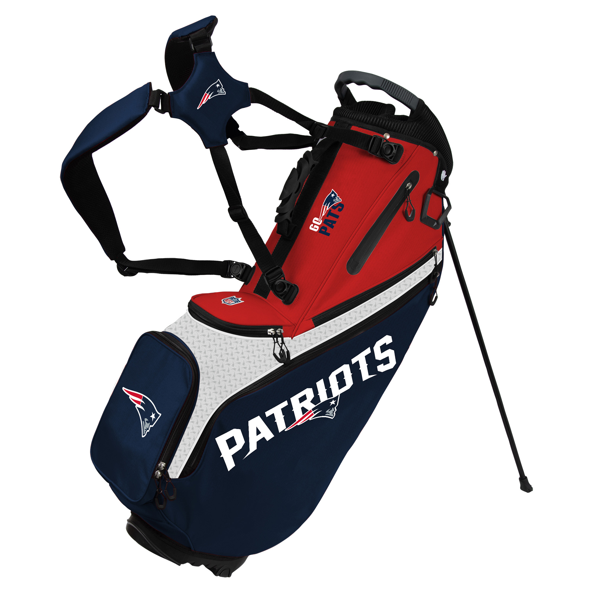 WinCraft New England Patriots Back Nine Stand Golf Bag WinCraft New England Patriots Back Nine Stand Golf Bag