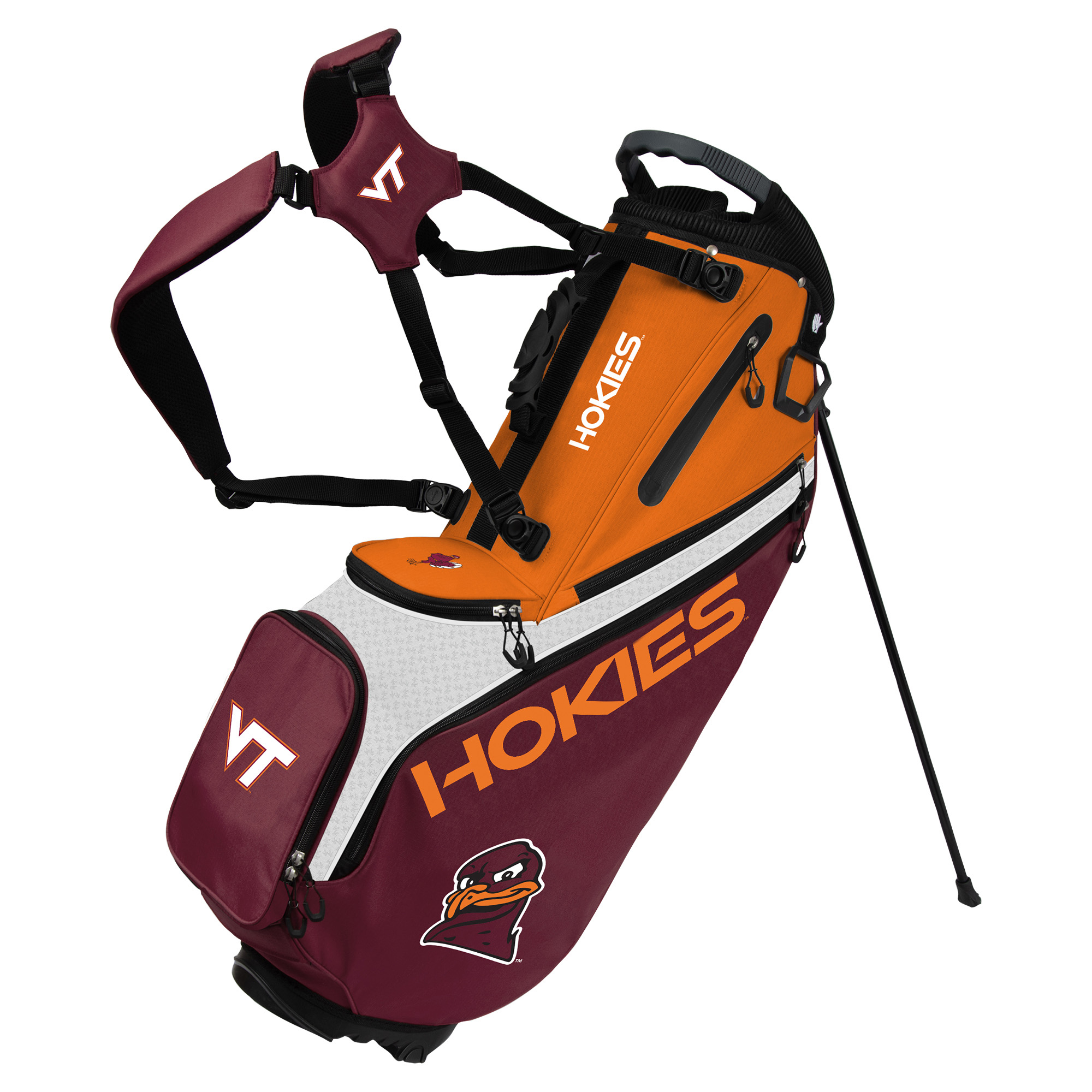 WinCraft Virginia Tech Hokies Back Nine Stand Golf Bag WinCraft Virginia Tech Hokies Back Nine Stand Golf Bag