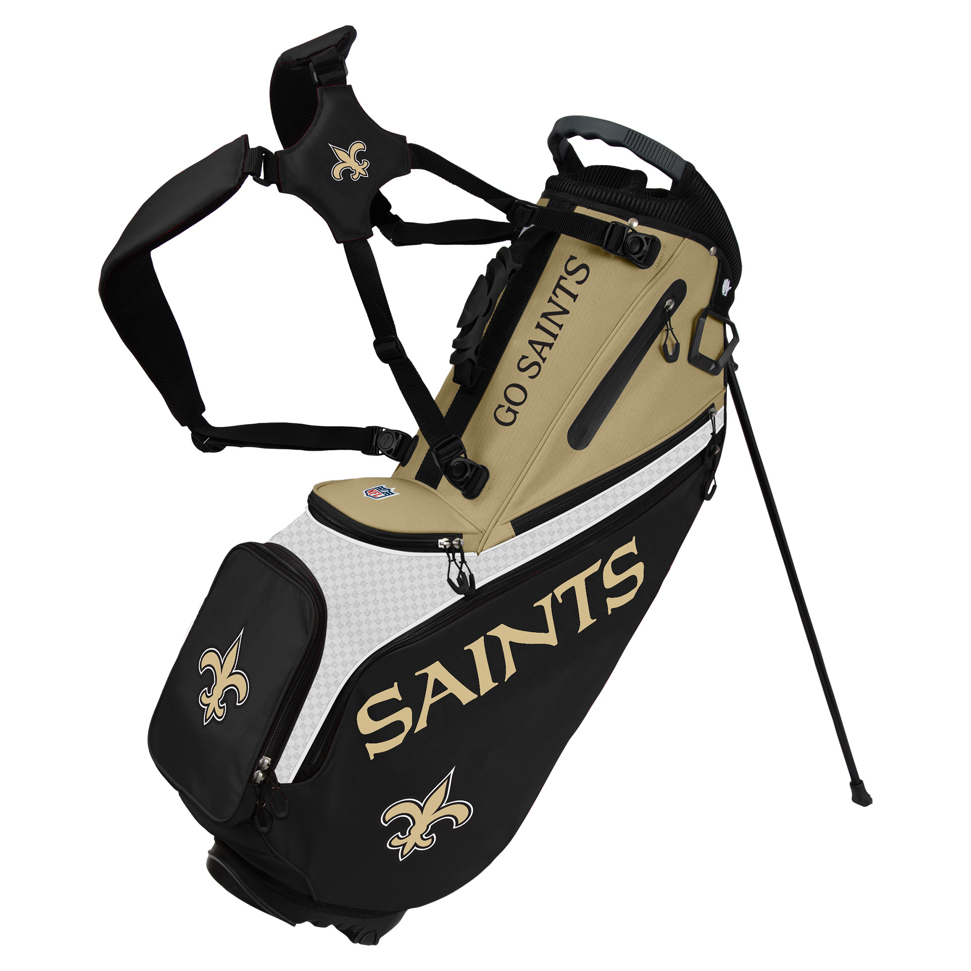 WinCraft New Orleans Saints Back Nine Stand Golf Bag WinCraft New Orleans Saints Back Nine Stand Golf Bag