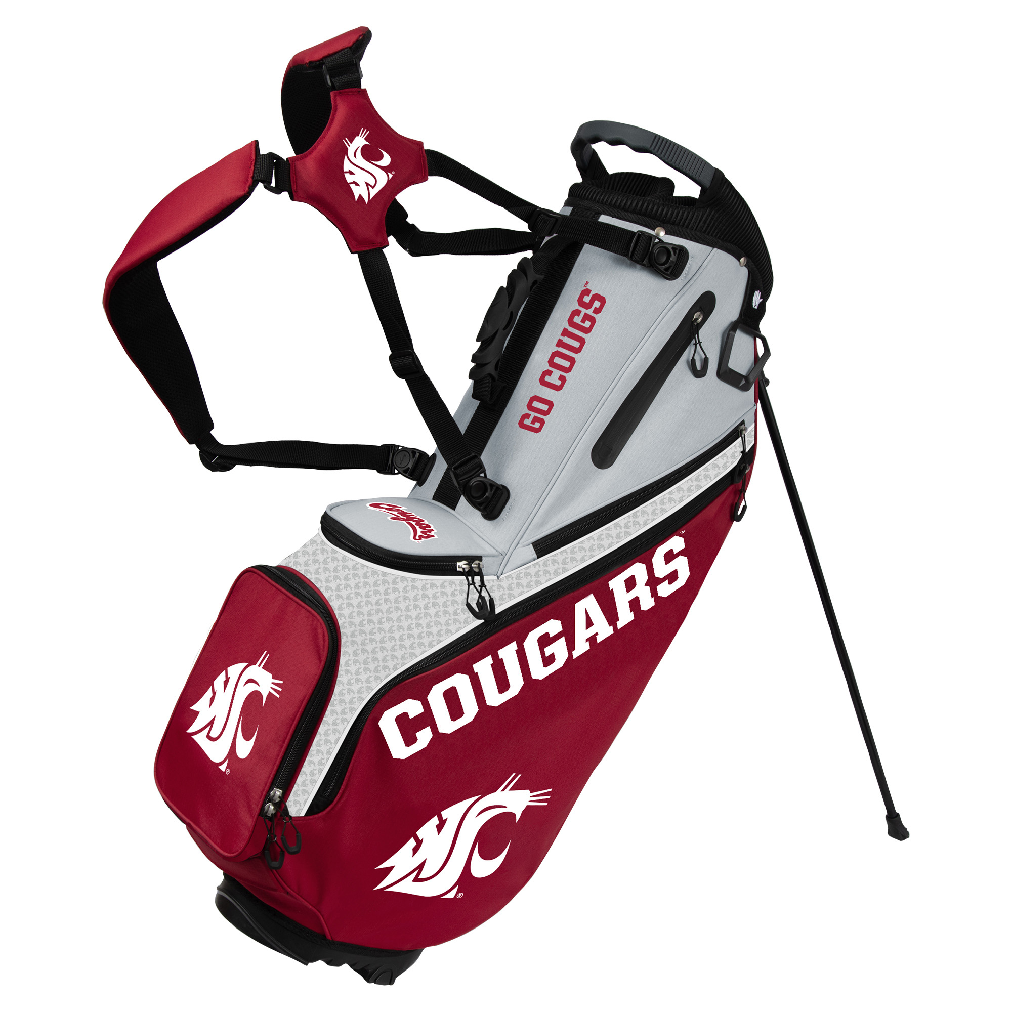 WinCraft Washington State Cougars Back Nine Stand Golf Bag WinCraft Washington State Cougars Back Nine Stand Golf Bag