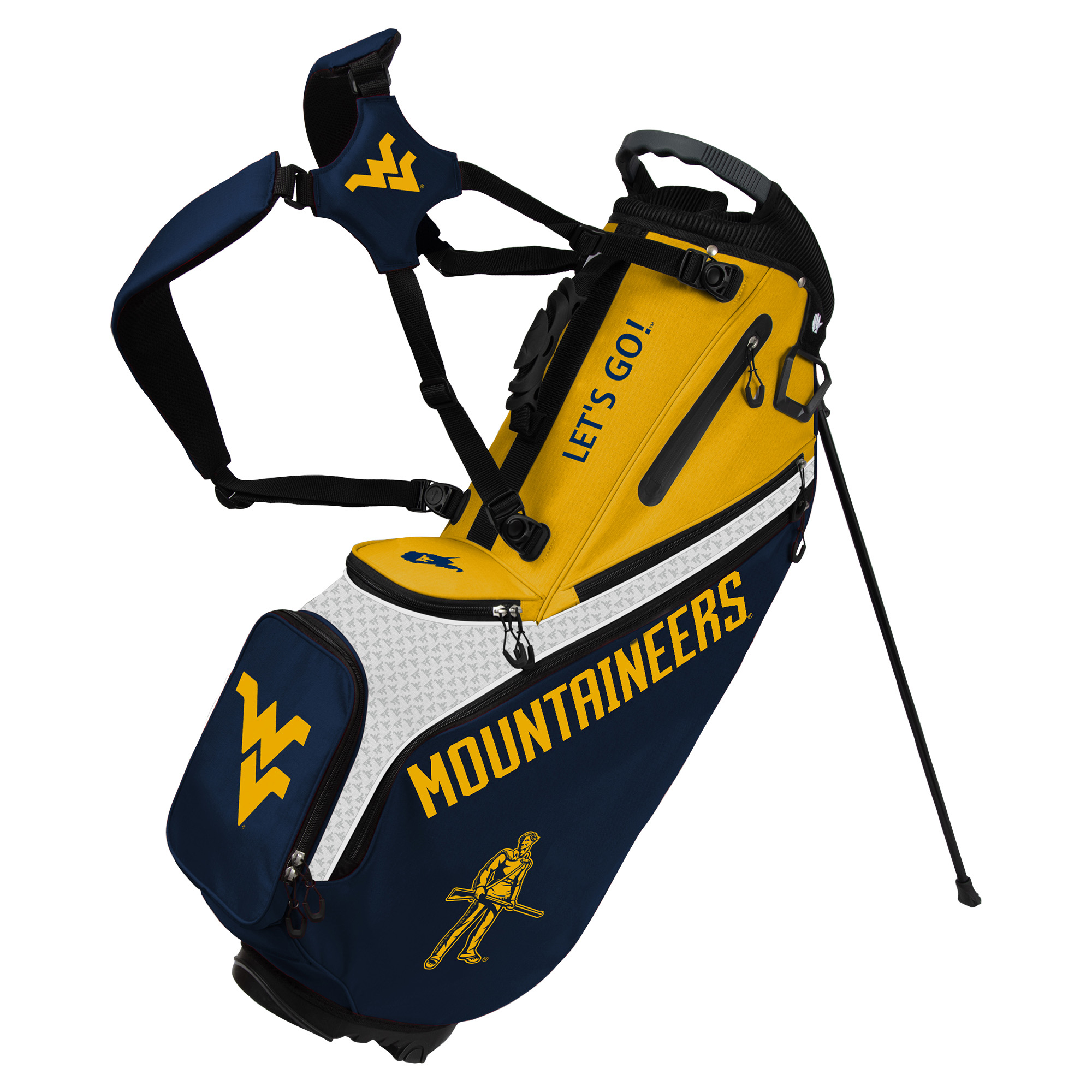 WinCraft West Virginia Mountaineers Back Nine Stand Golf Bag WinCraft West Virginia Mountaineers Back Nine Stand Golf Bag