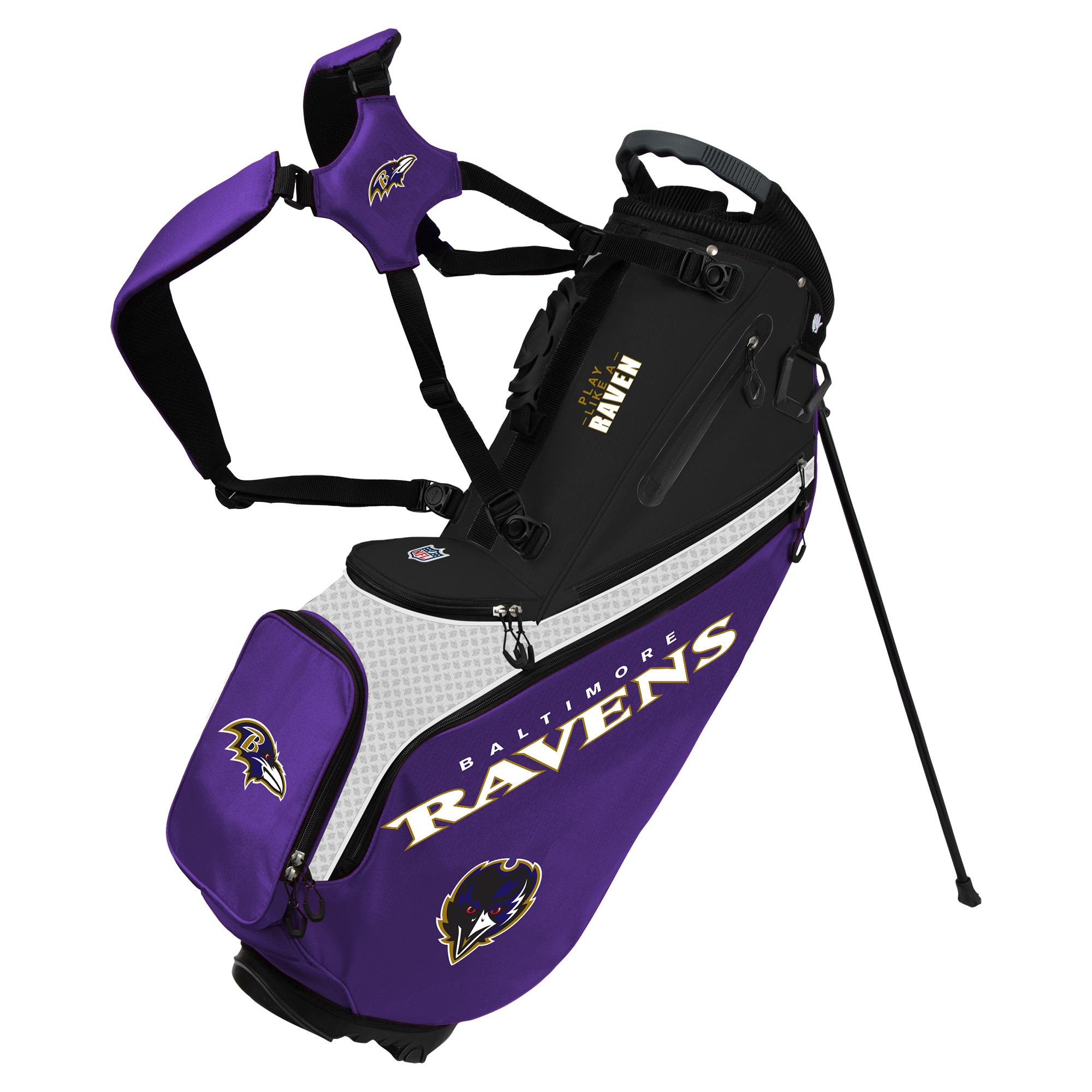 WinCraft Baltimore Ravens Back Nine Stand Golf Bag WinCraft Baltimore Ravens Back Nine Stand Golf Bag