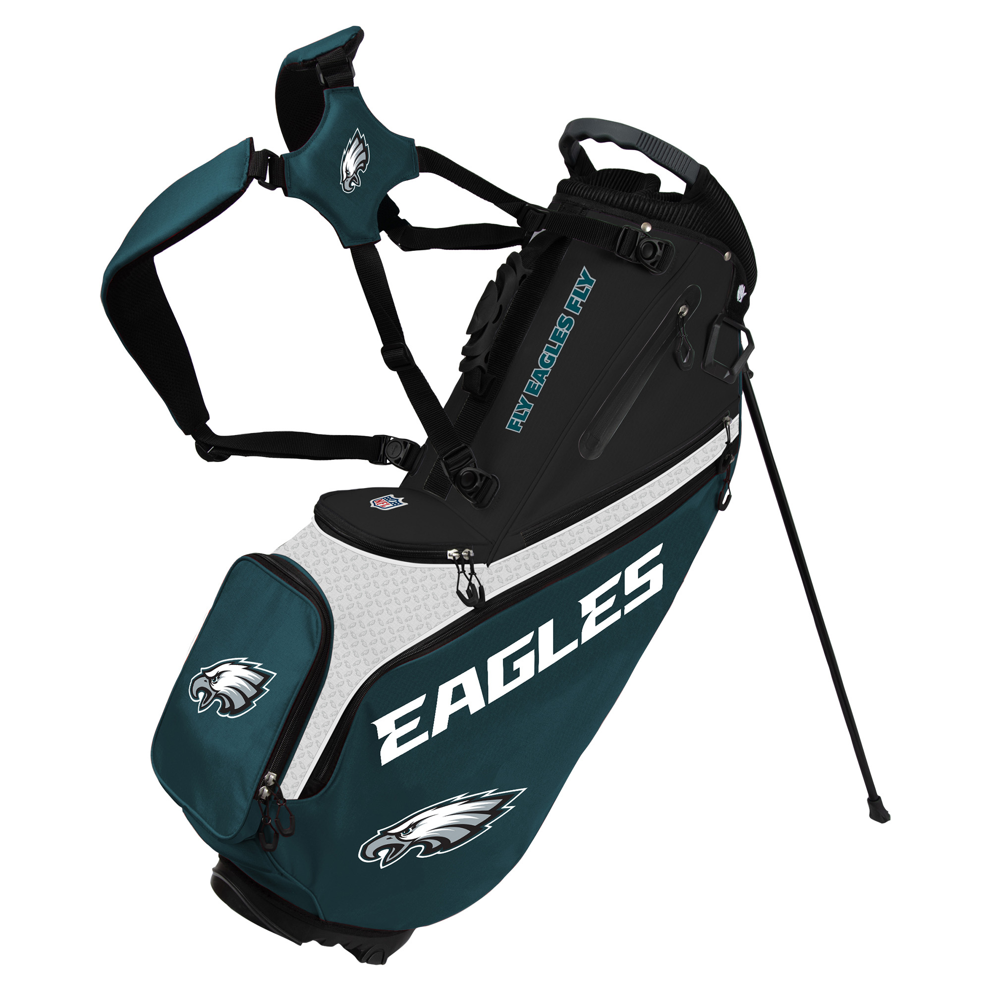 WinCraft Philadelphia Eagles Back Nine Stand Golf Bag WinCraft Philadelphia Eagles Back Nine Stand Golf Bag