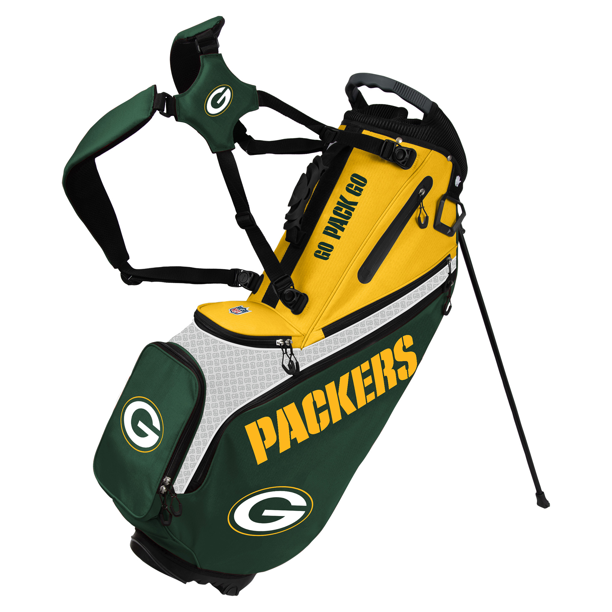 WinCraft Green Bay Packers Back Nine Stand Golf Bag WinCraft Green Bay Packers Back Nine Stand Golf Bag