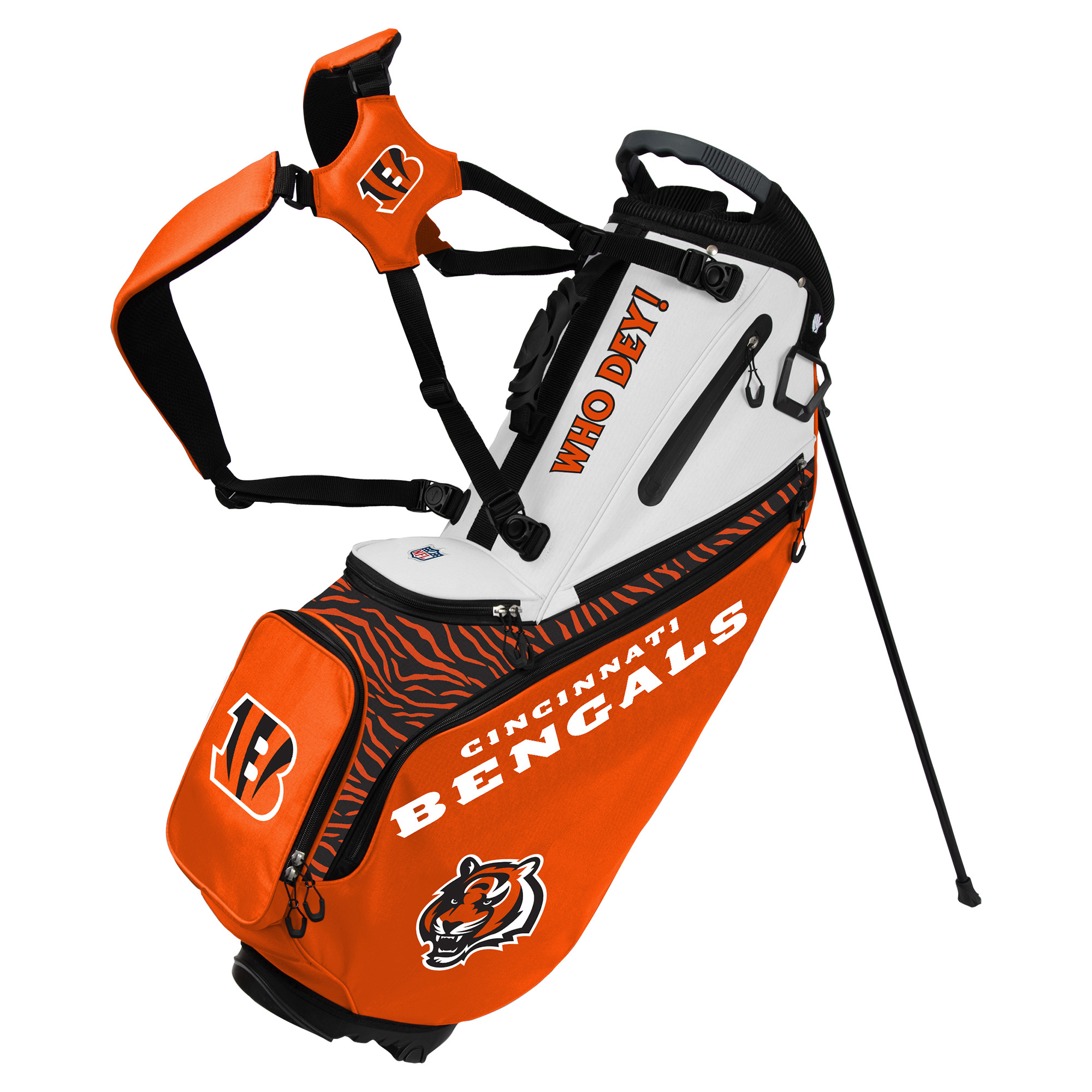 WinCraft Cincinnati Bengals Back Nine Stand Golf Bag WinCraft Cincinnati Bengals Back Nine Stand Golf Bag