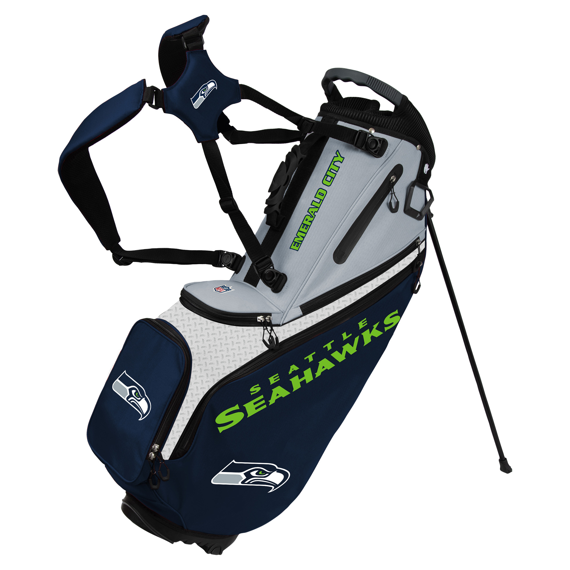 WinCraft Seattle Seahawks Back Nine Stand Golf Bag WinCraft Seattle Seahawks Back Nine Stand Golf Bag
