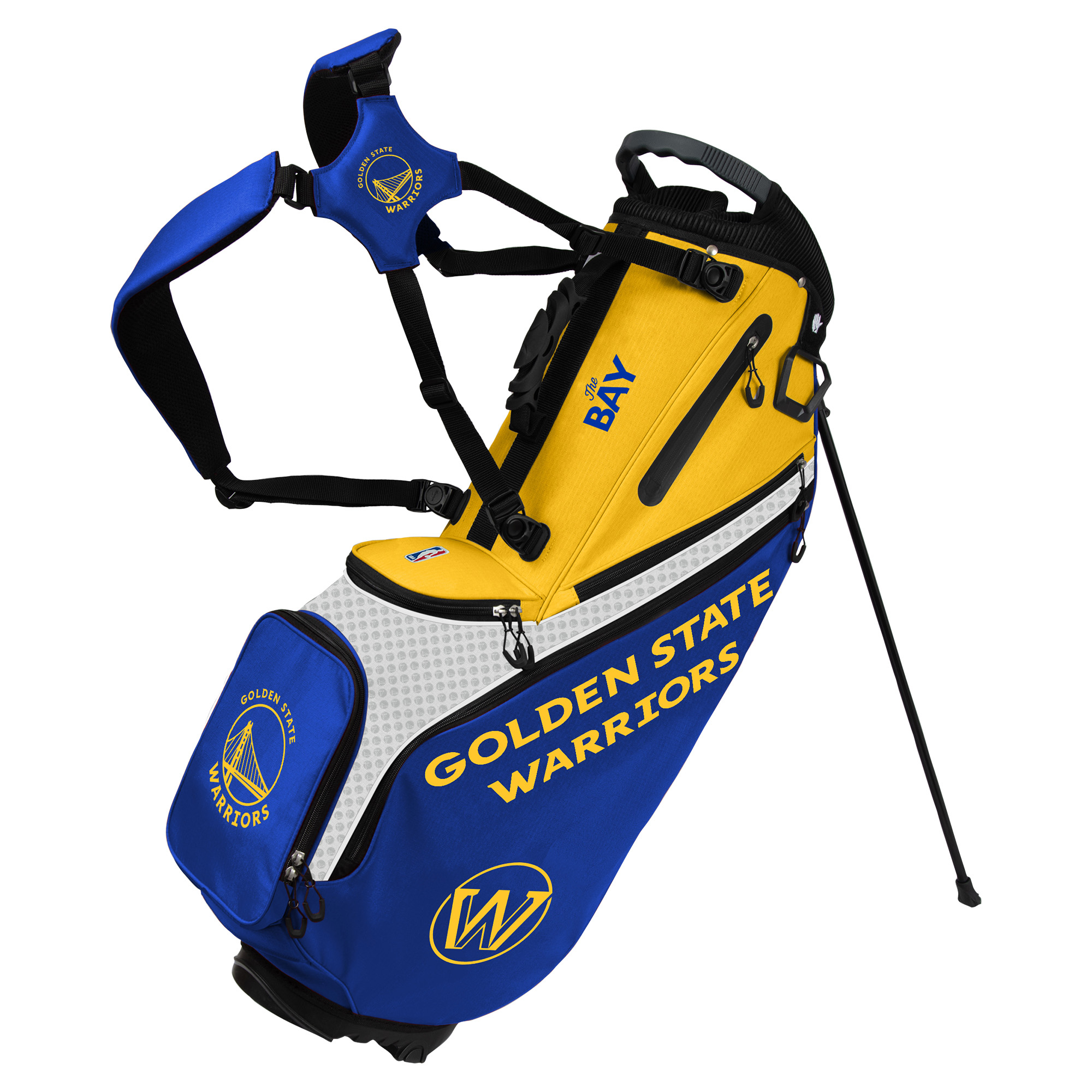 WinCraft Golden State Warriors Back Nine Stand Golf Bag WinCraft Golden State Warriors Back Nine Stand Golf Bag